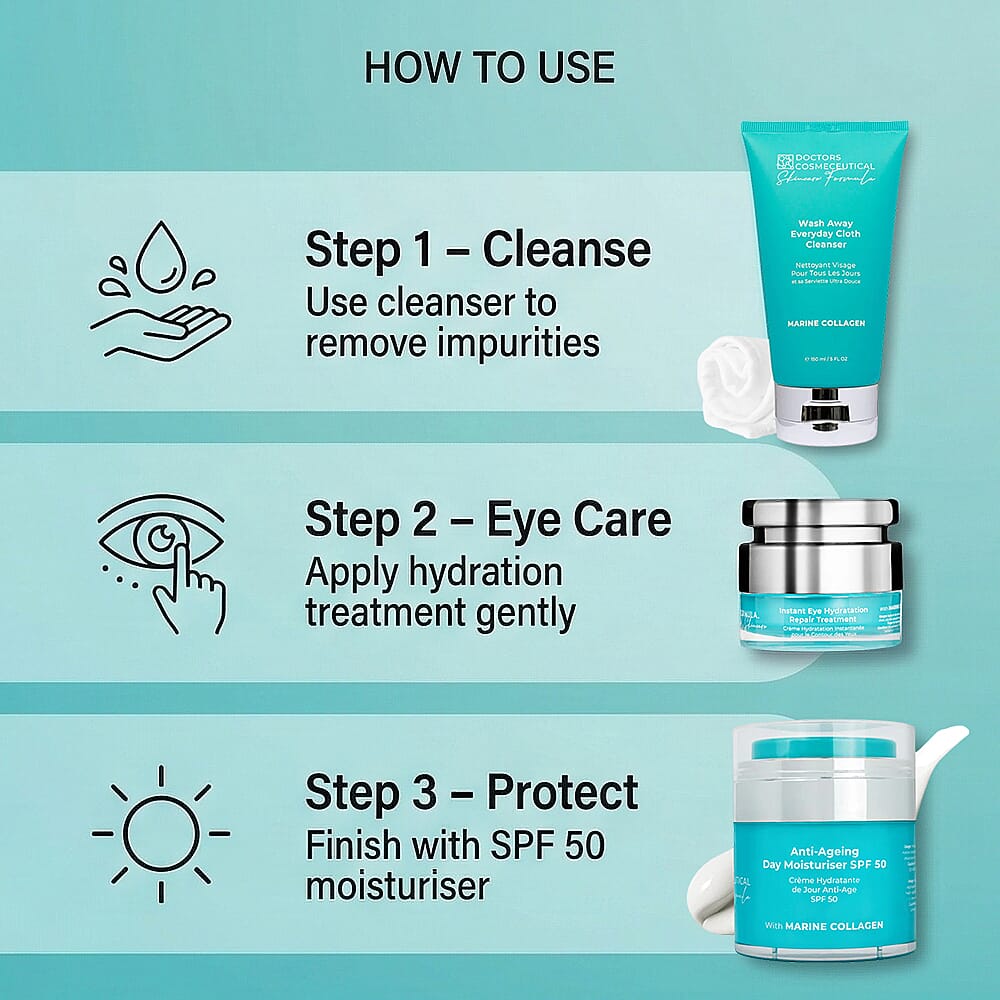 Limited Edition Spring Edit Marine Collagen Box (Incl Anti-ageing Day Moisturiser SPF 50 Duo, Instant Eye Hydration Treatment, Wash Away Cleanser) 8434635 2
