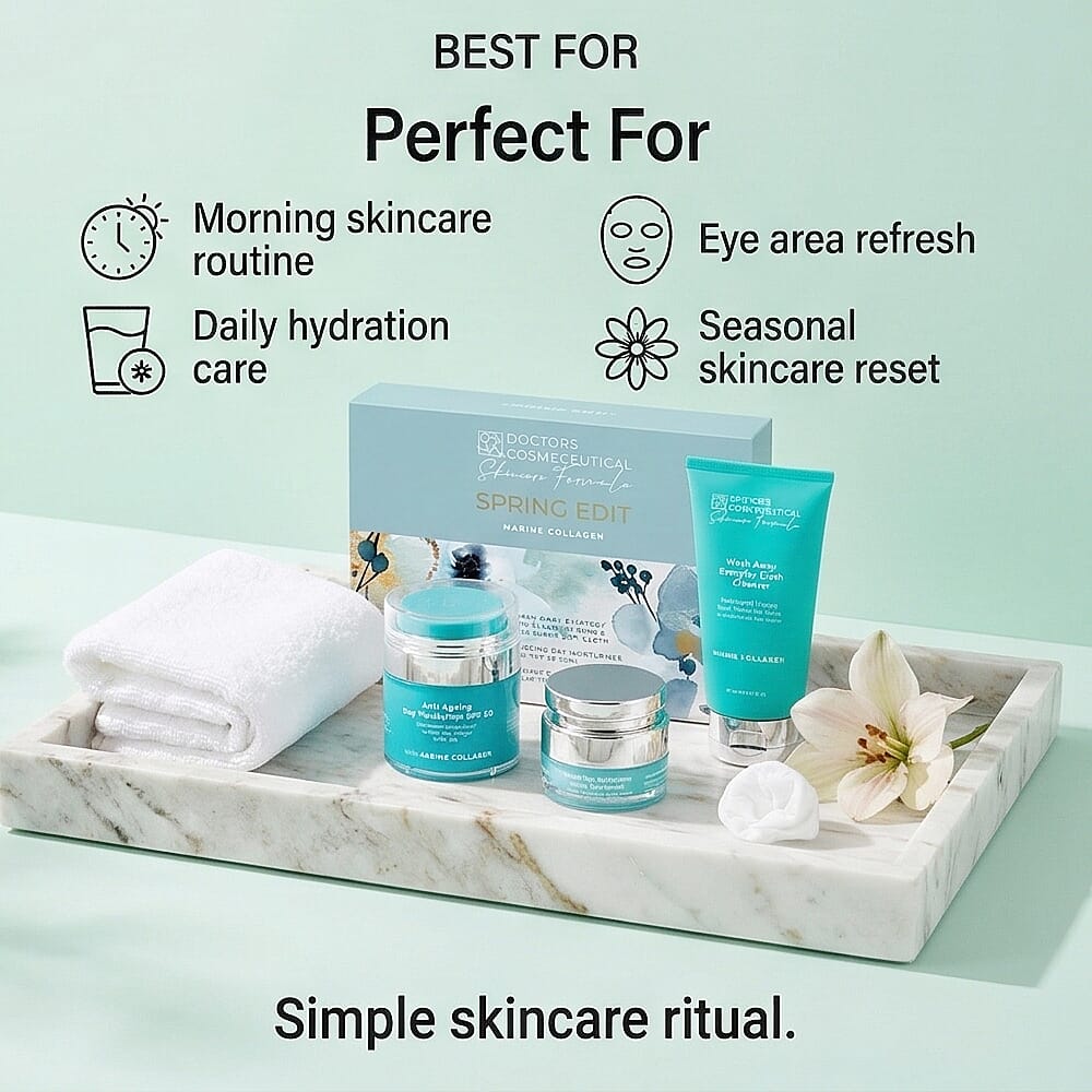 Limited Edition Spring Edit Marine Collagen Box (Incl Anti-ageing Day Moisturiser SPF 50 Duo, Instant Eye Hydration Treatment, Wash Away Cleanser) 8434635 4