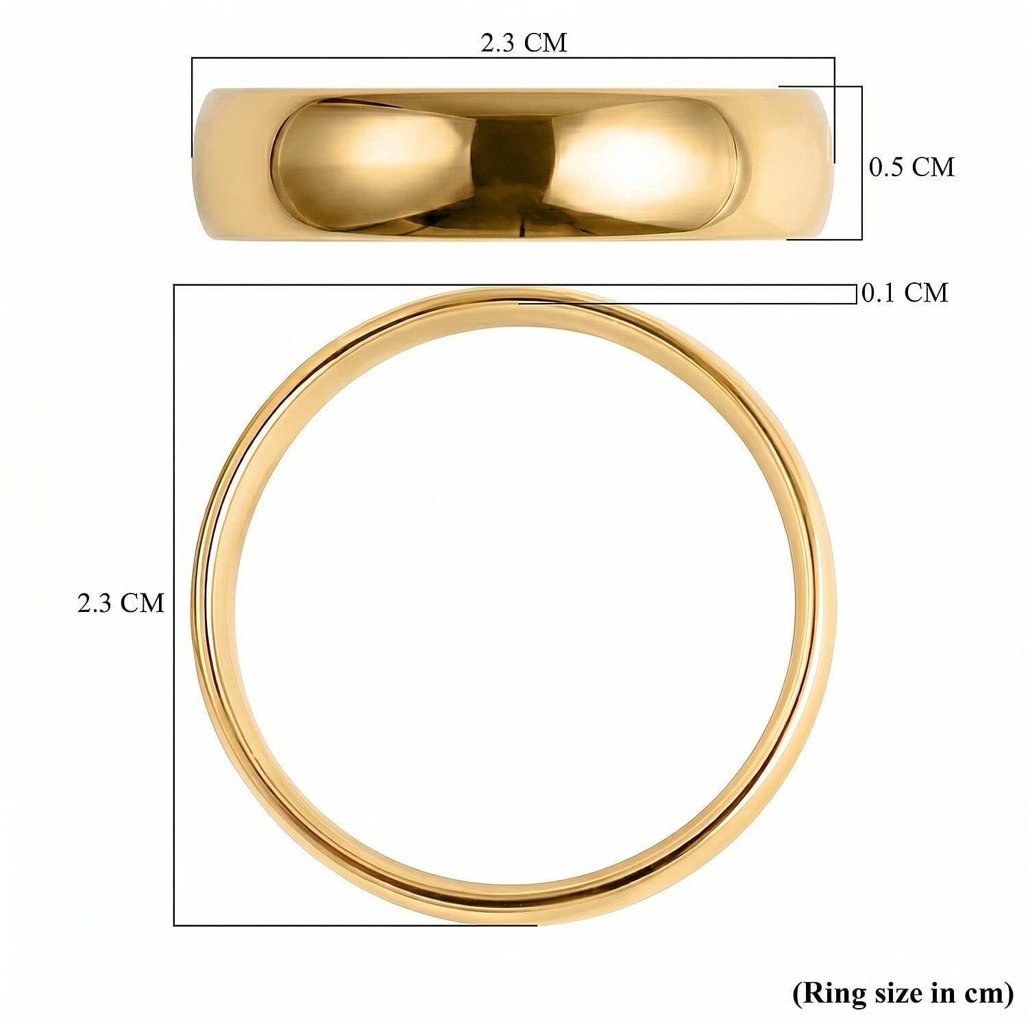 9K Yellow Gold Wide Band Ring V32522510 7