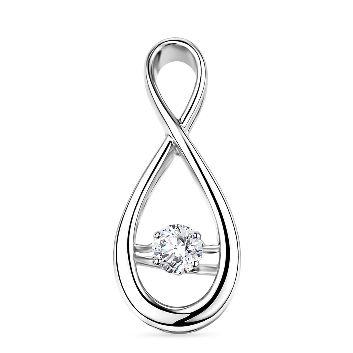 LUXURIANT Lab Grown Diamond infinity Pendant in Rhodium Overlay Sterling Silver (SI-G-H) 8477188 0