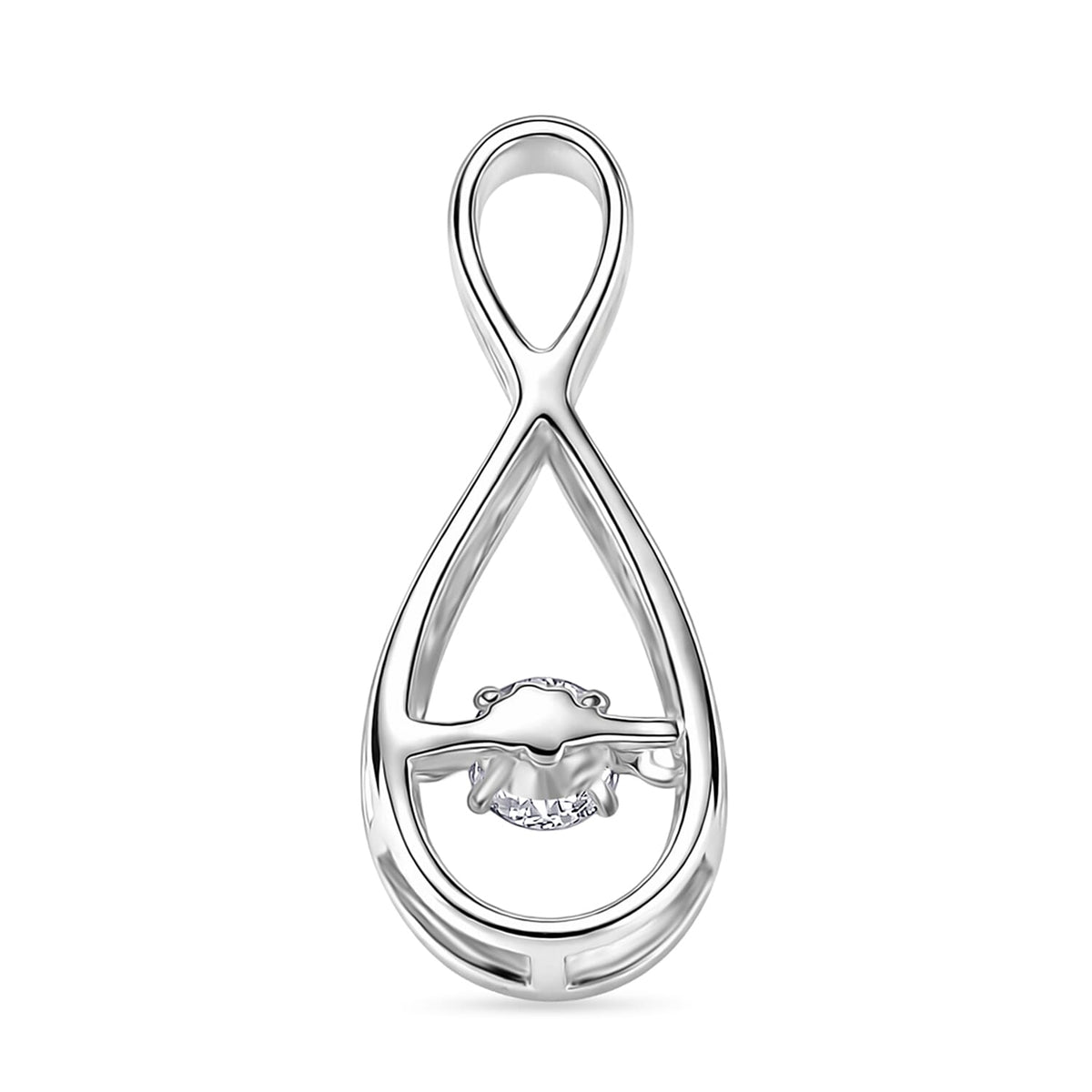 LUXURIANT Lab Grown Diamond infinity Pendant in Rhodium Overlay Sterling Silver (SI-G-H) 8477188 6