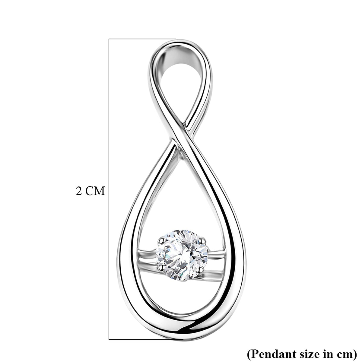 LUXURIANT Lab Grown Diamond infinity Pendant in Rhodium Overlay Sterling Silver (SI-G-H) 8477188 7