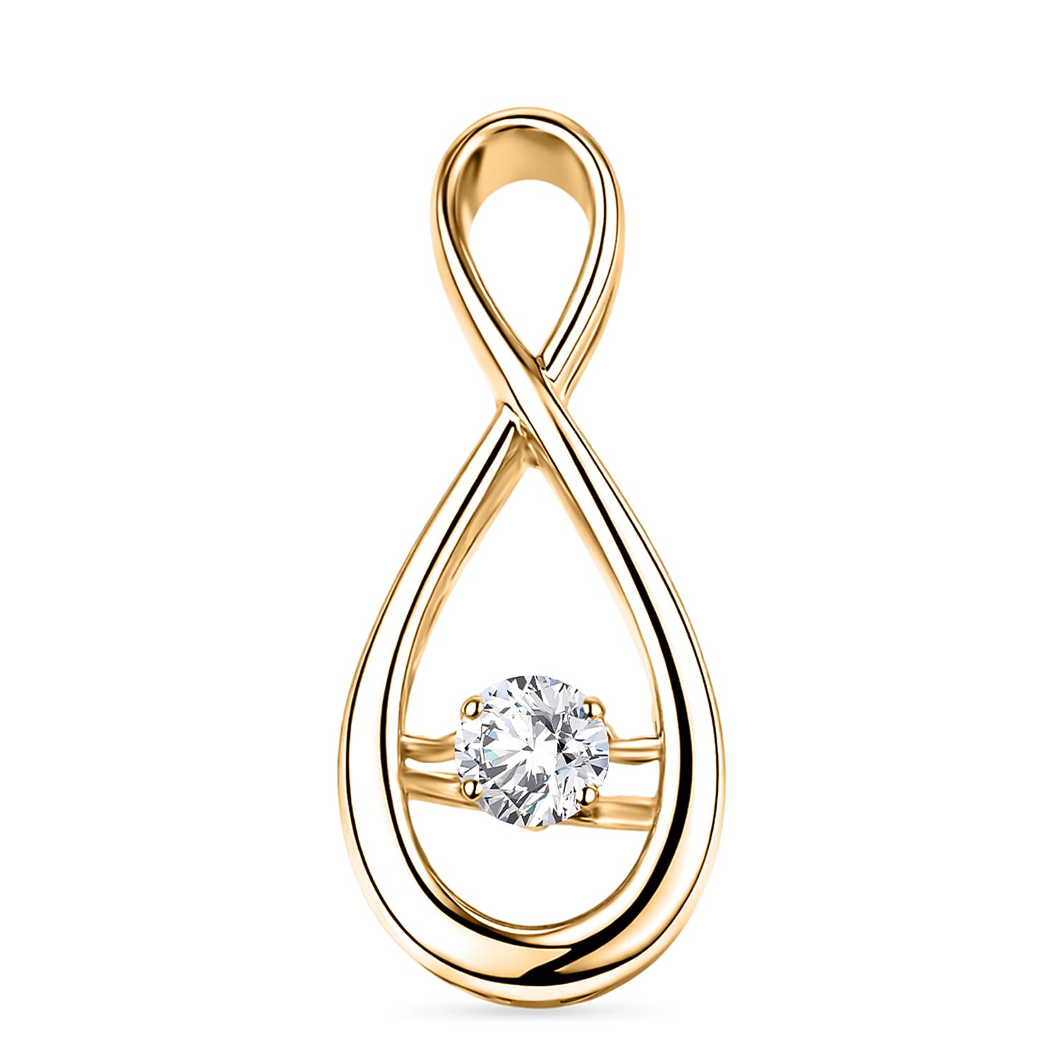 LUXURIANT Lab Grown Diamond infinity Pendant in 18K Vermeil Yellow Gold Plated Sterling Silver (SI-G-H) 8477214 0