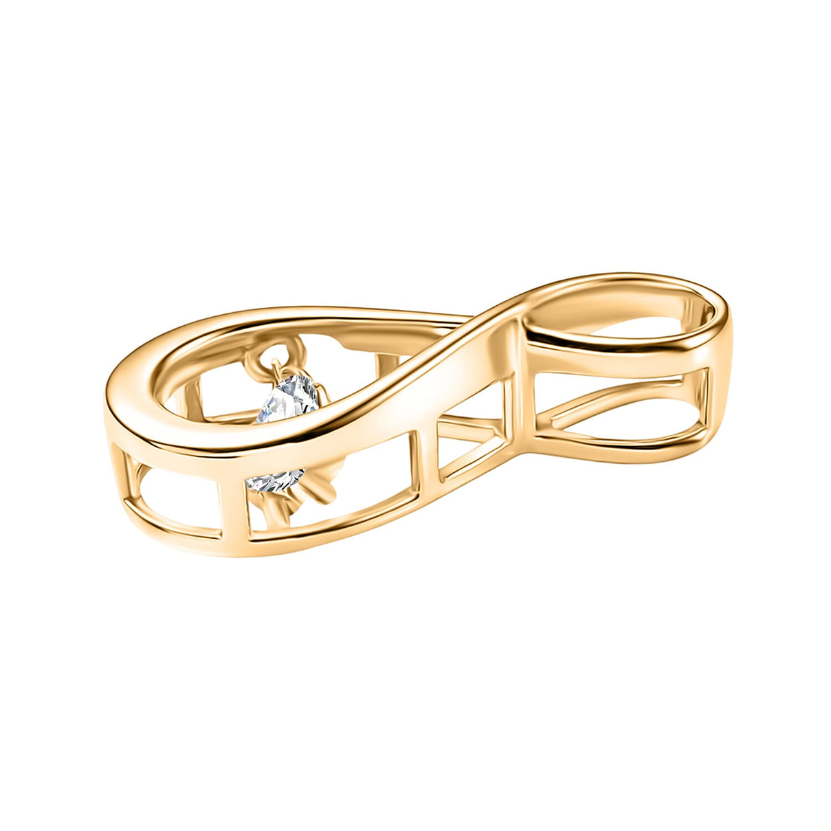 LUXURIANT Lab Grown Diamond infinity Pendant in 18K Vermeil Yellow Gold Plated Sterling Silver (SI-G-H) 8477214 6
