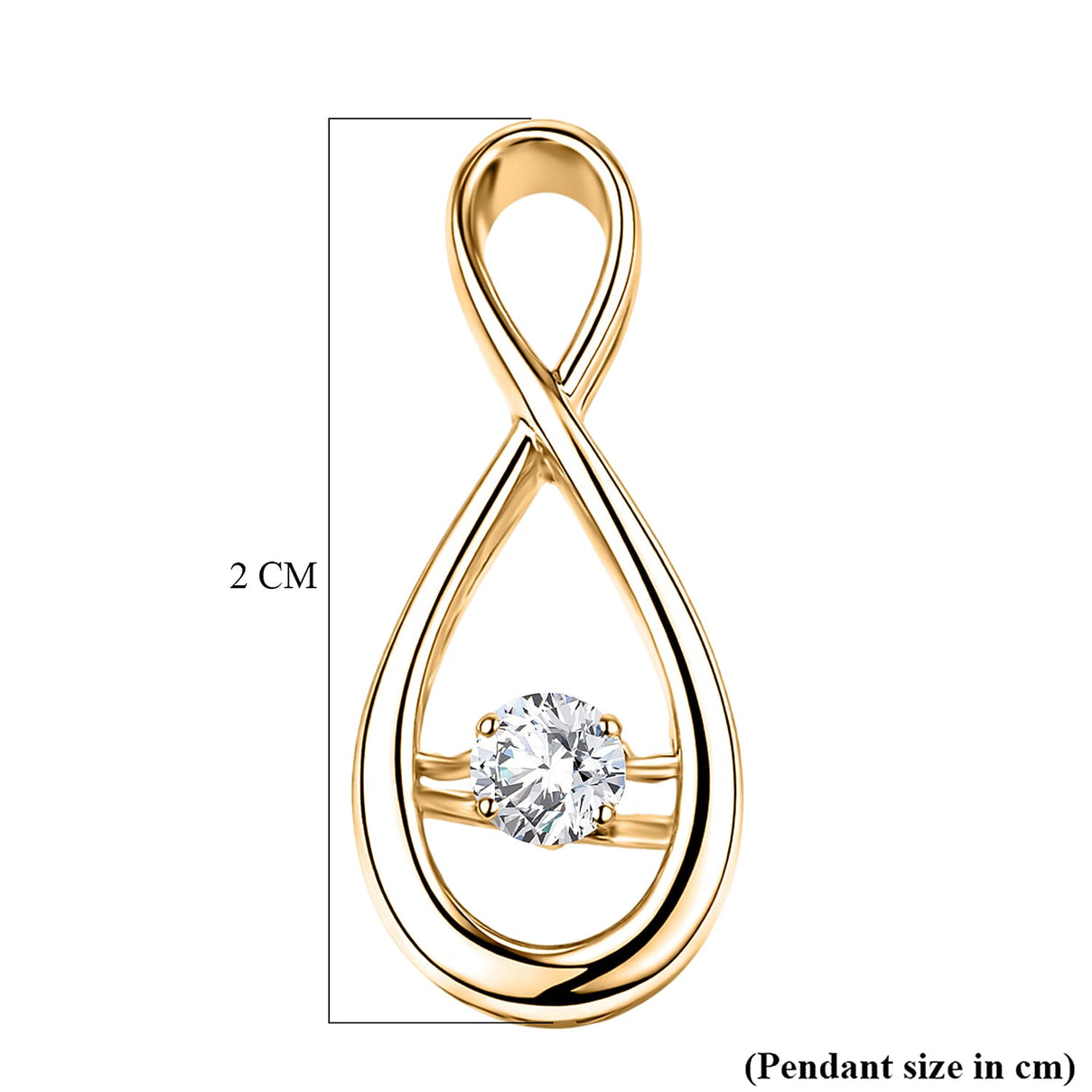 LUXURIANT Lab Grown Diamond infinity Pendant in 18K Vermeil Yellow Gold Plated Sterling Silver (SI-G-H) 8477214 8
