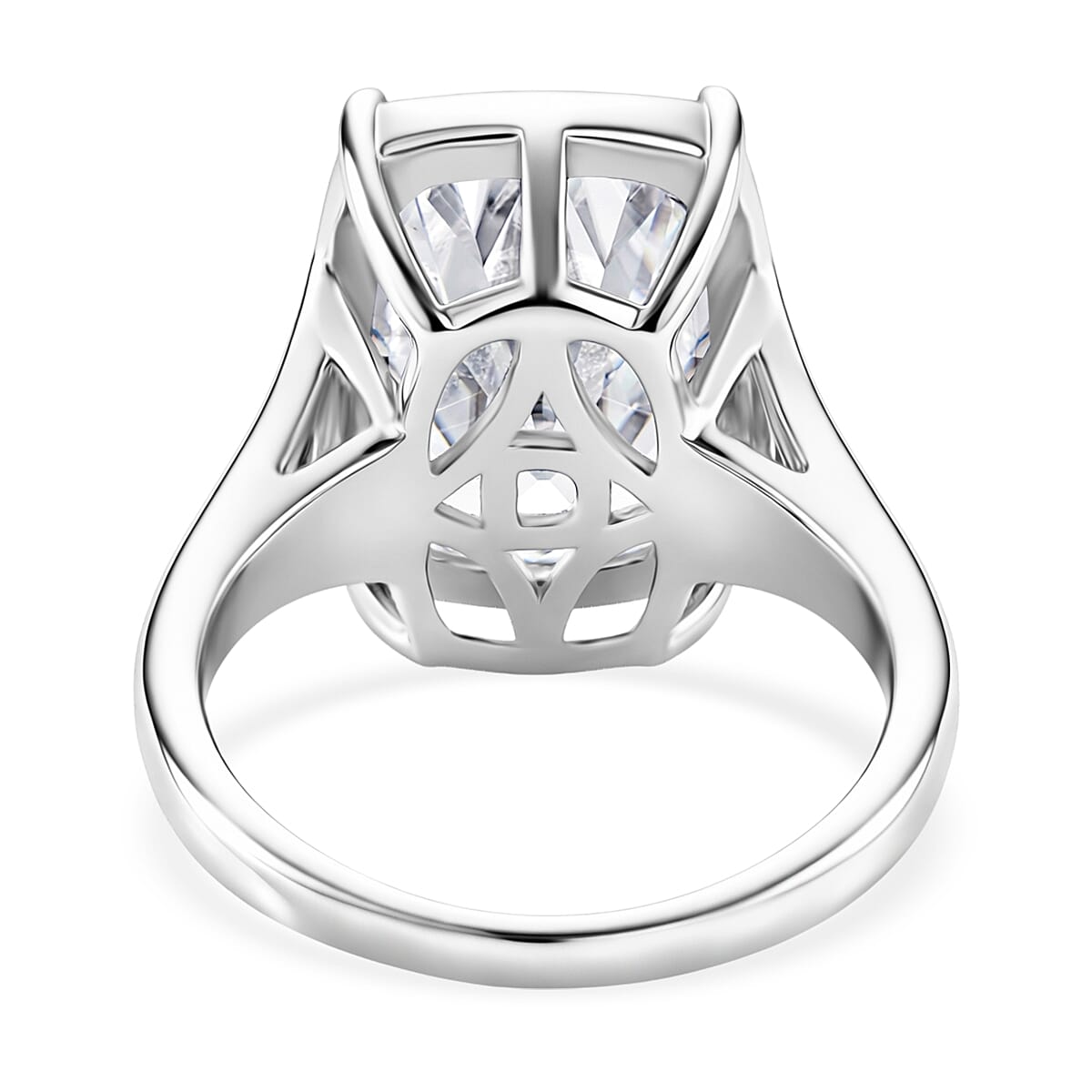 10 Ct. Moissanite Old Mine Cushion Cut Solitaire Ring in Rhodium Overlay Sterling Silver V32402304 5