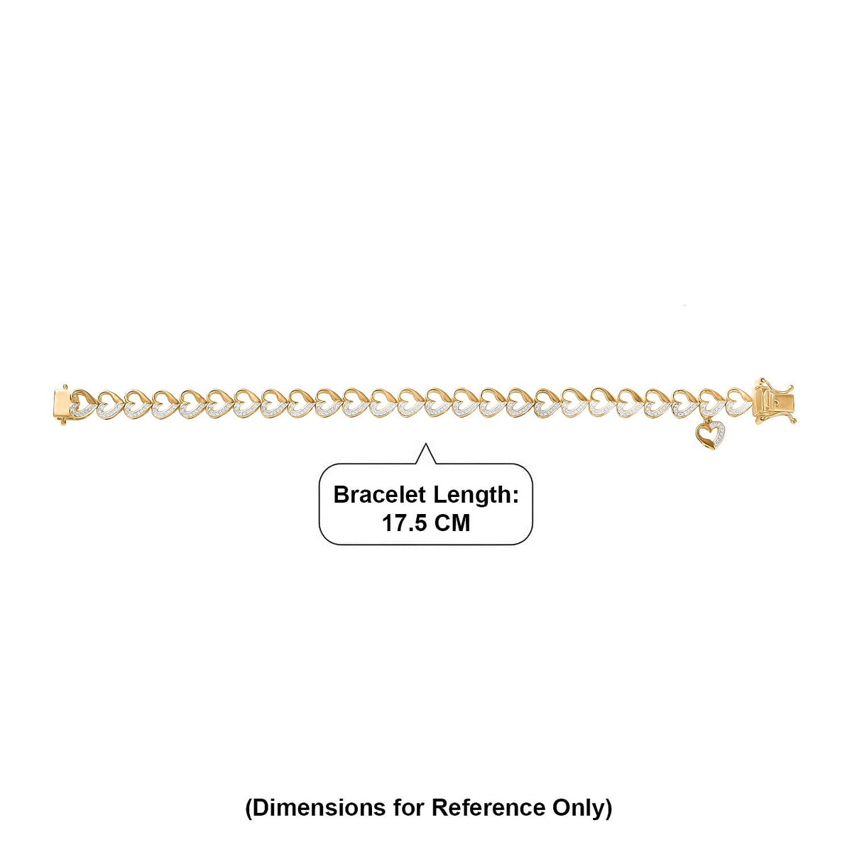 Mega Closeout Deal - White Diamond Heart Link Bracelet (Size - 7.5) with GB Lock Box 8480209 5