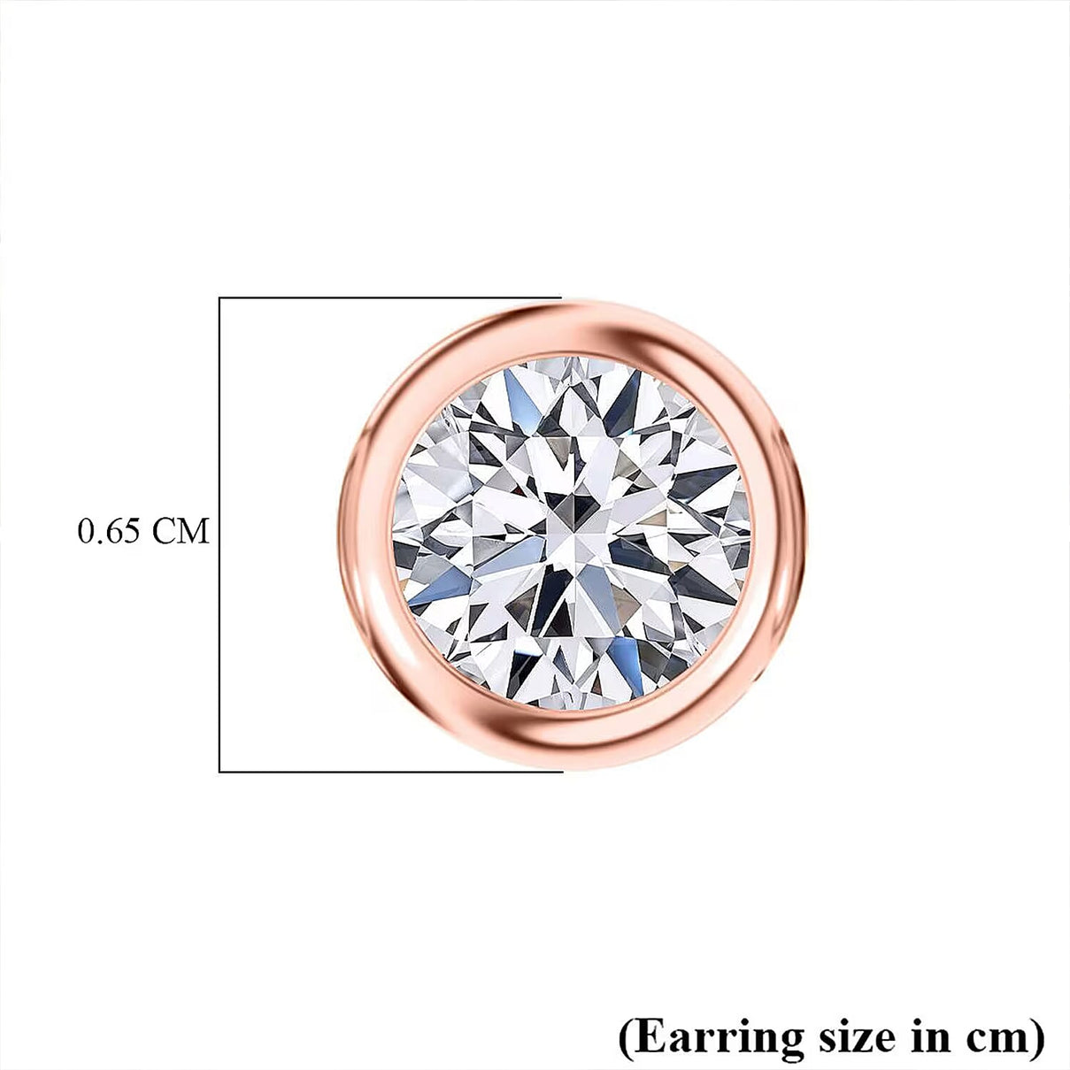 LUXURIANT 1 Ct. Lab Grown Diamond Solitaire Stud Earring with Floral Screw Back in 18K Vermeil Rose Gold Over Sterling Silver (SI-GH) 8480990 6