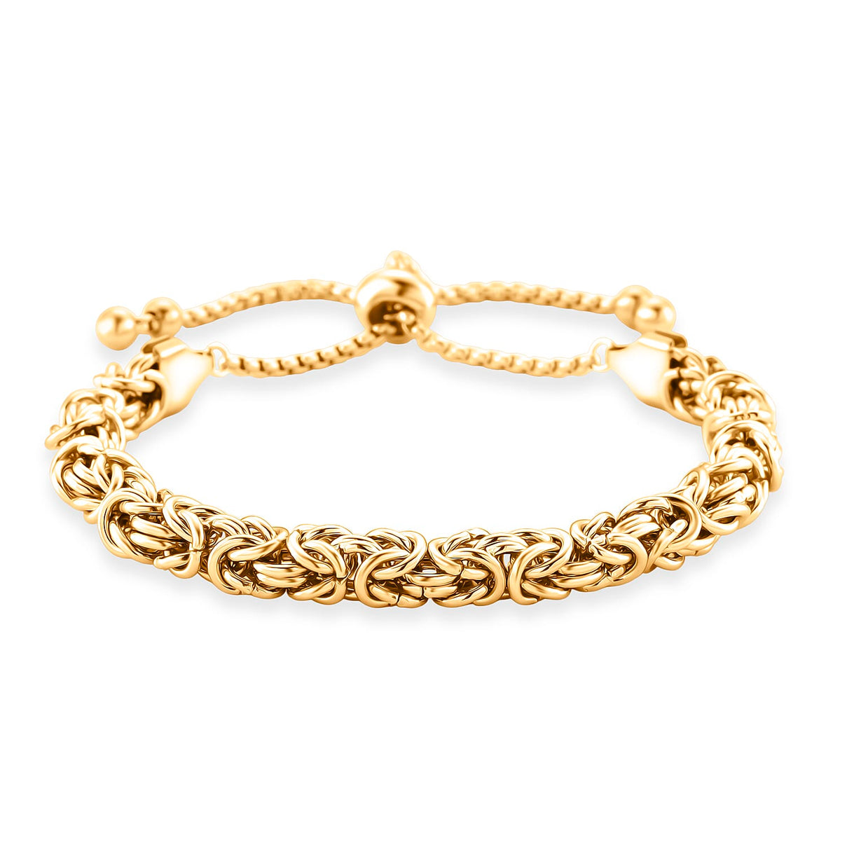 Byzantine Chain Adjustable Bracelet in Yellow Gold Tone (Up to 9.5 Inch) 8481391 0