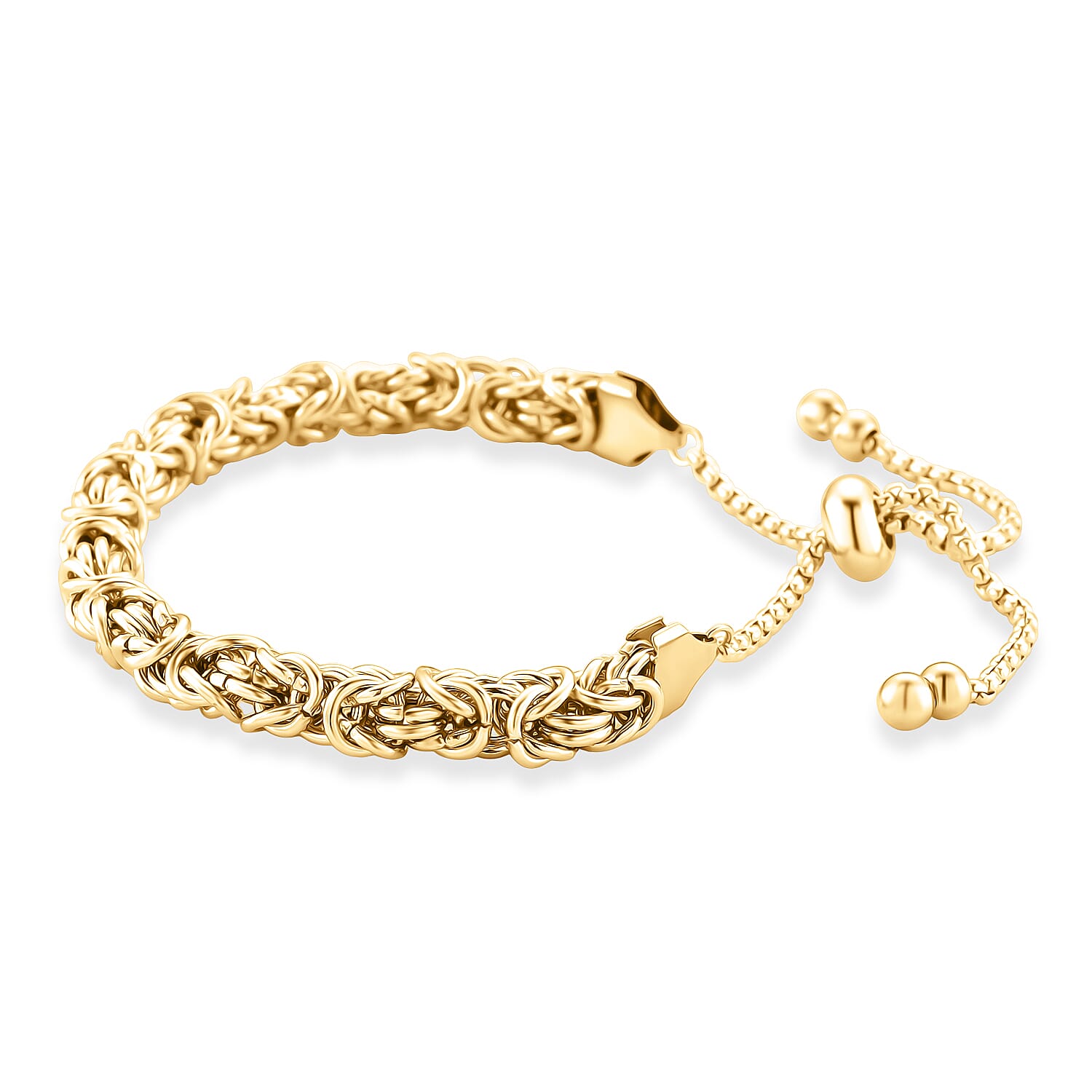 Byzantine Chain Adjustable Bracelet in Yellow Gold Tone (Up to 9.5 Inch) 8481391 4