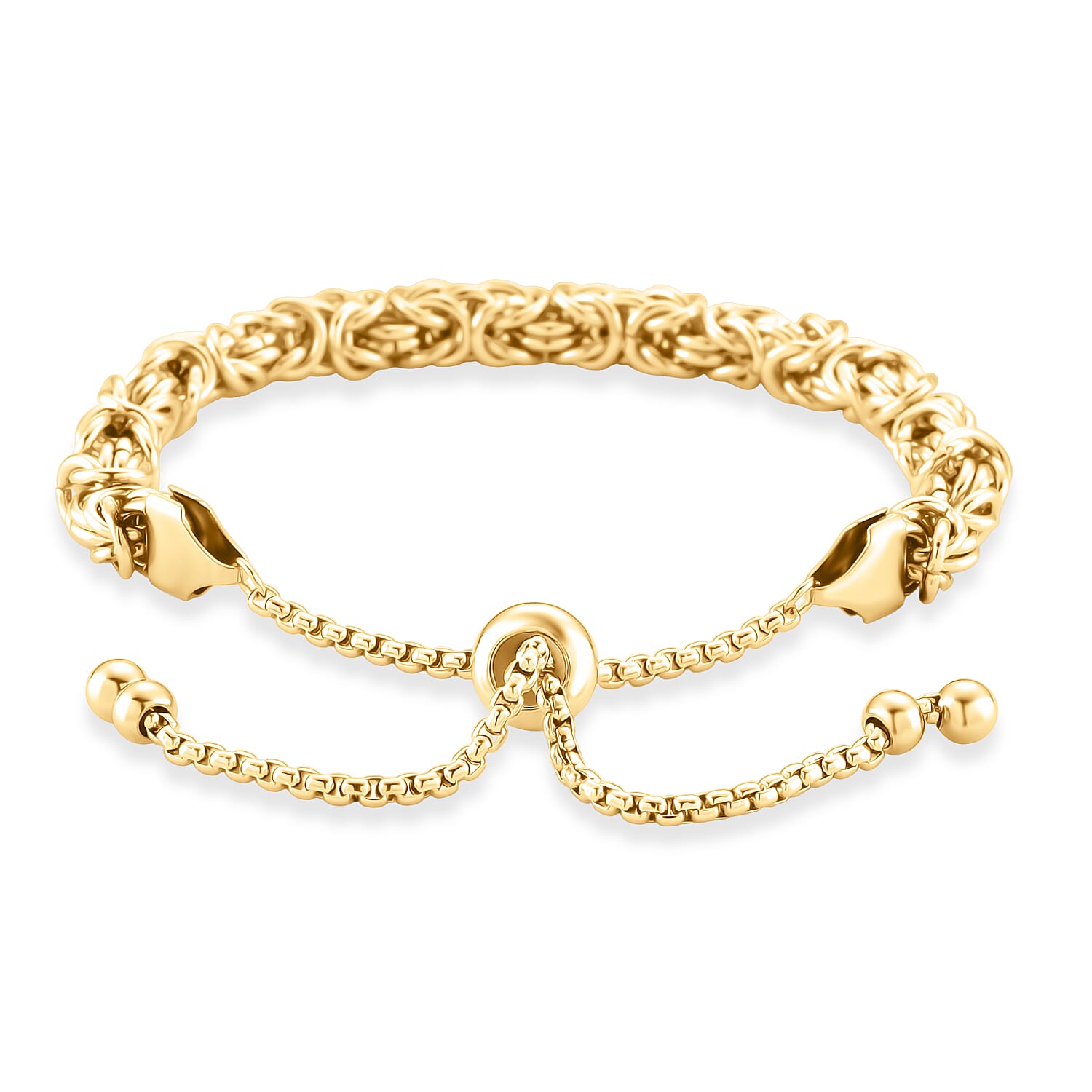 Byzantine Chain Adjustable Bracelet in Yellow Gold Tone (Up to 9.5 Inch) 8481391 5