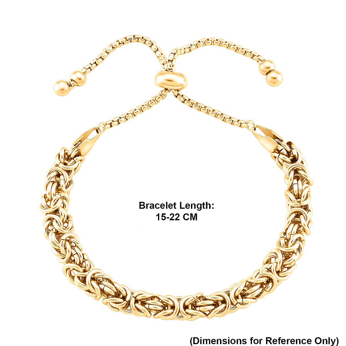 Byzantine Chain Adjustable Bracelet in Yellow Gold Tone (Up to 9.5 Inch) 8481391 7