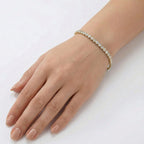 Natural White Diamond Adjustable Tennis Bracelet (Upto Size - 10.5)