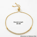 Natural White Diamond Adjustable Tennis Bracelet (Upto Size - 10.5)
