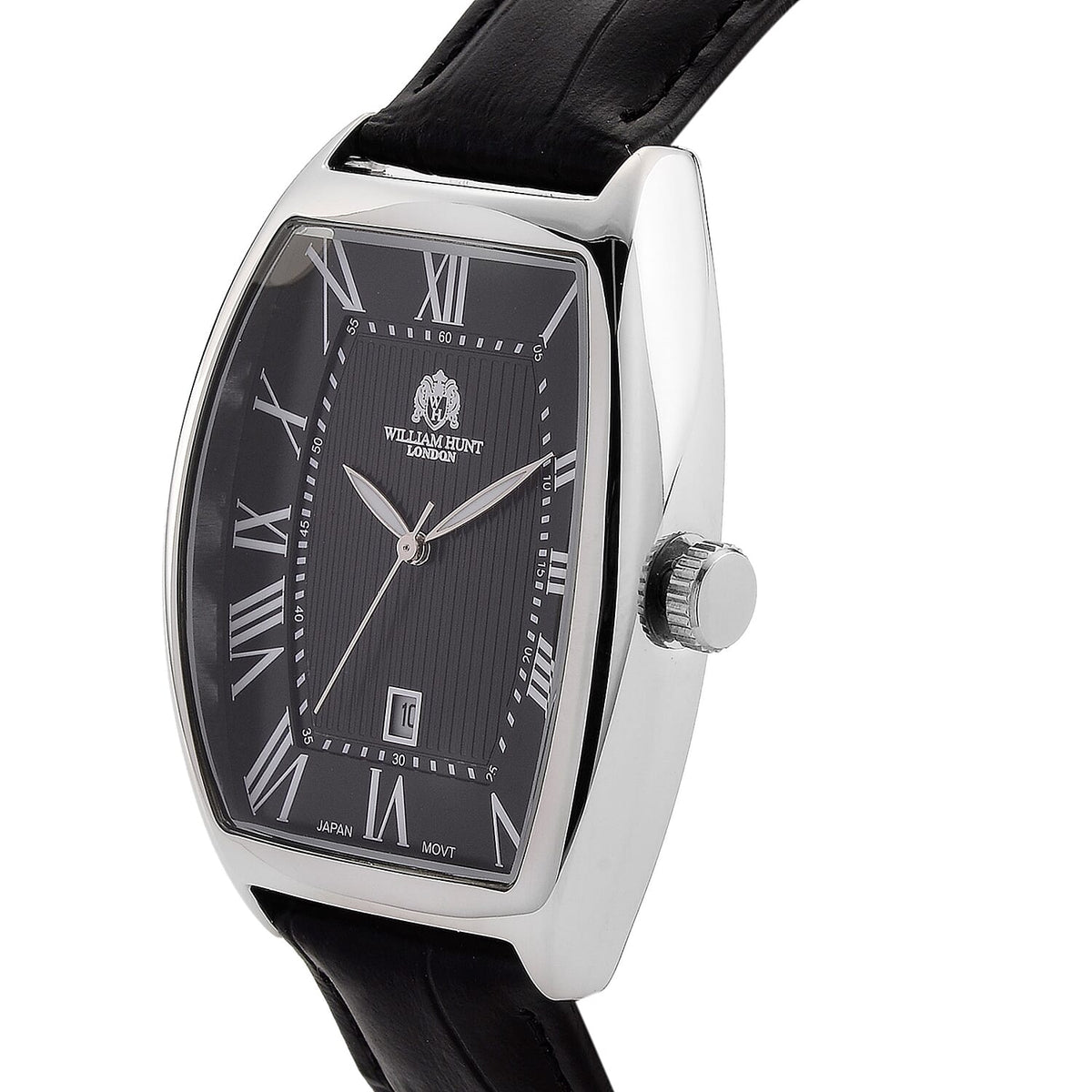 WILLIAM HUNT Limited Edition Japanese Miyota Movement 3ATM Water Resistant Watch With Genuine Leather Strap &amp; Presentation Box - Black 8482788 6