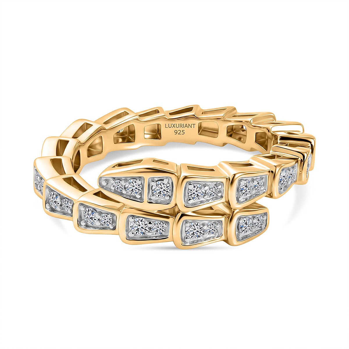 EverTrue 7.8 Ct. White Cubic Zirconia Full Eternity Spinner Band Ring For Men and Women in Yellow Gold Plating V32515409 0