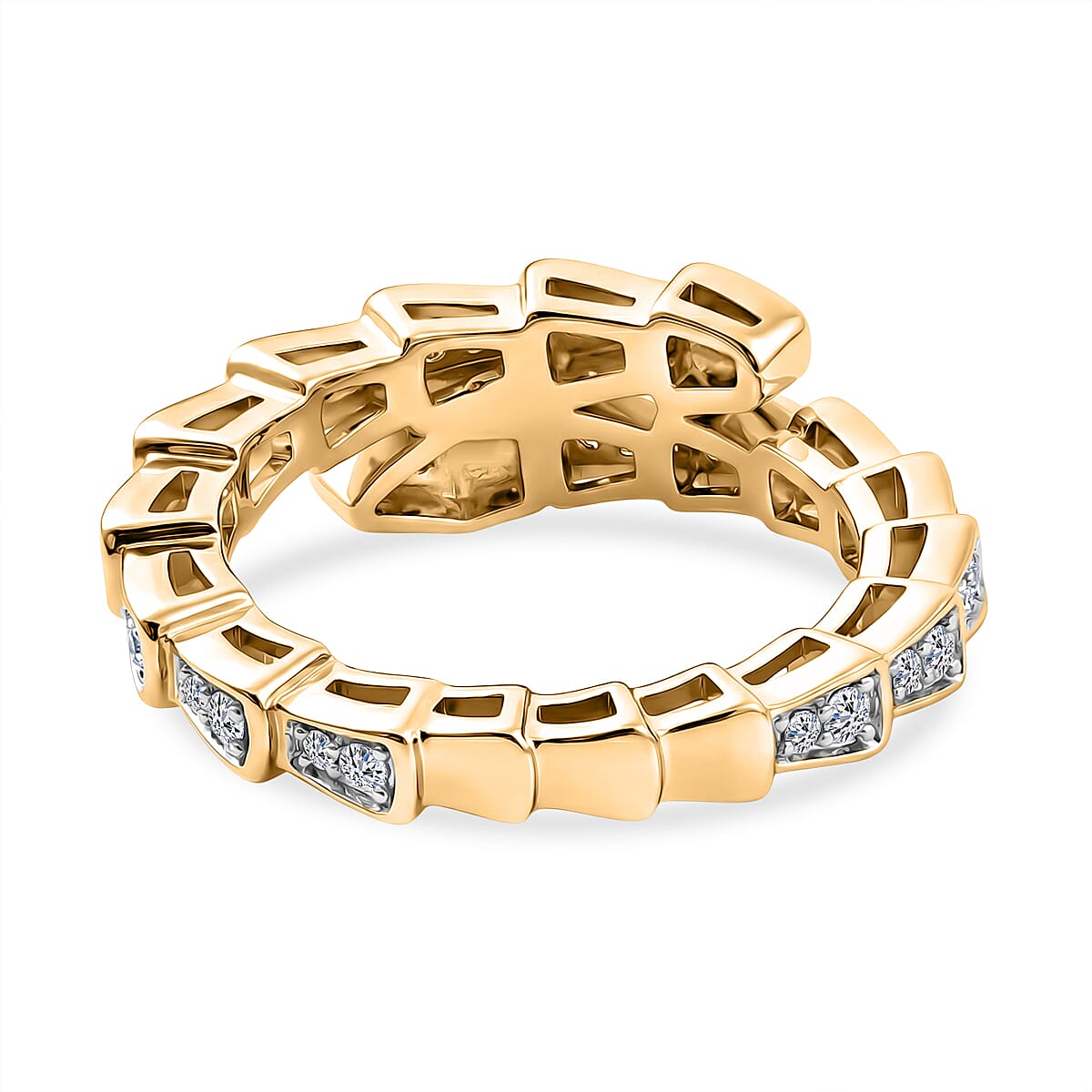 EverTrue 7.8 Ct. White Cubic Zirconia Full Eternity Spinner Band Ring For Men and Women in Yellow Gold Plating V32515409 5