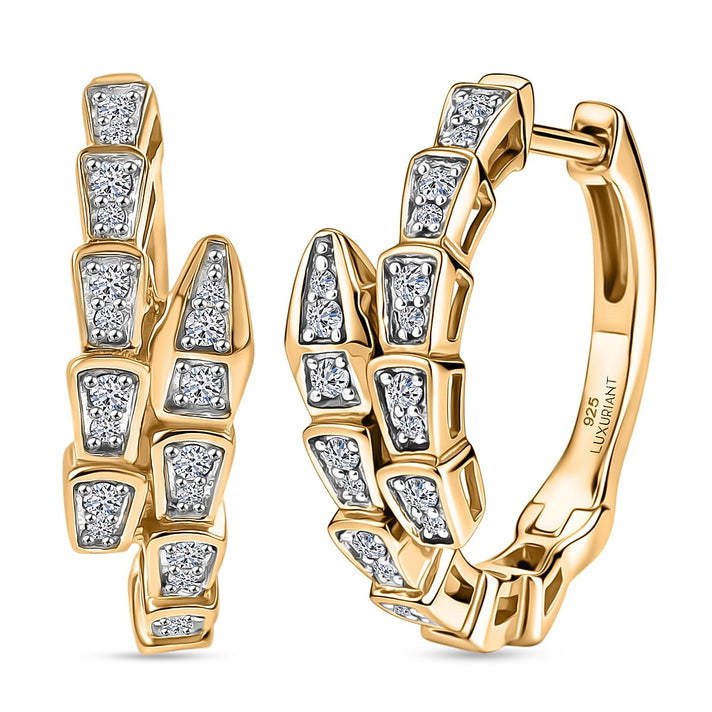 LUXURIANT Lab Grown Diamond Serpentine Hoop Earring in 18K Vermeil Yellow Gold Over Sterling Silver 8483389 1