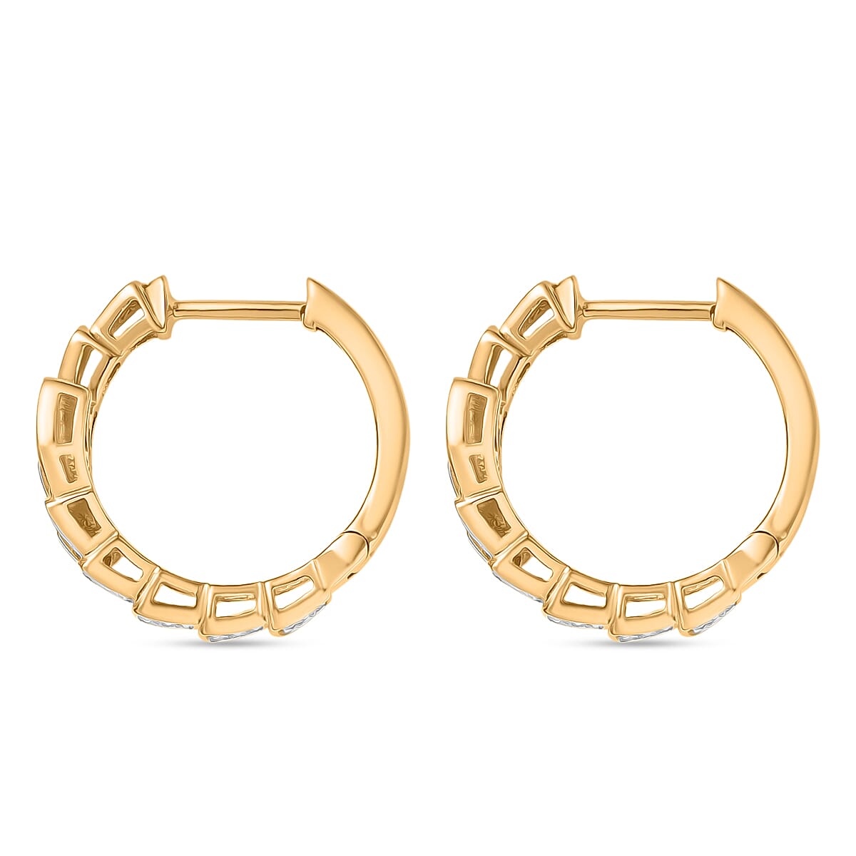 LUXURIANT 0.3 Ct. Lab Grown Diamond SI G-H Hoop Earring in 18K Vermeil Yellow Gold Plated Sterling Silver 8483389 4