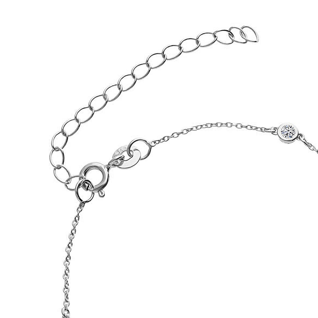 LUXURIANT Lab Grown Diamond Bracelet (Size - 7.5-2 EXT) with Spring Clasp in Rhodium Overlay Sterling Silver (SI-GH) 8485219 6
