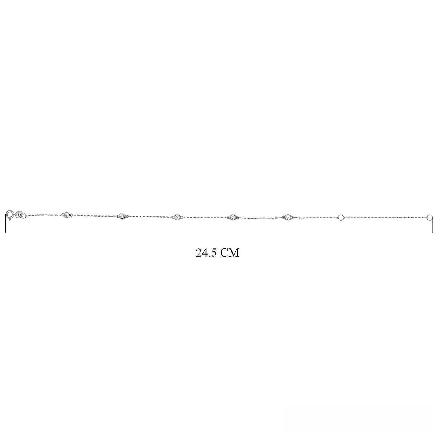 LUXURIANT Lab Grown Diamond Bracelet (Size - 7.5-2 EXT) with Spring Clasp in Rhodium Overlay Sterling Silver (SI-GH) 8485219 7
