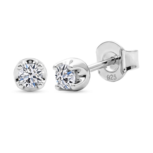 Luxuriant - Lab Grown Diamond SI-G-H Solitaire Studs Push Post Earring in 18K Vermeil Yellow Gold Plated Sterling Silver
