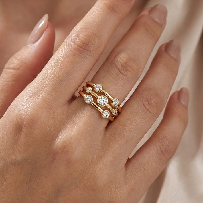 Luxuriant - Lab Grown Diamond (SI/G-H) Bubble Ring in 18K Vermeil Yellow Gold Plated Sterling Silver 0.50 Ct. 8493951 2