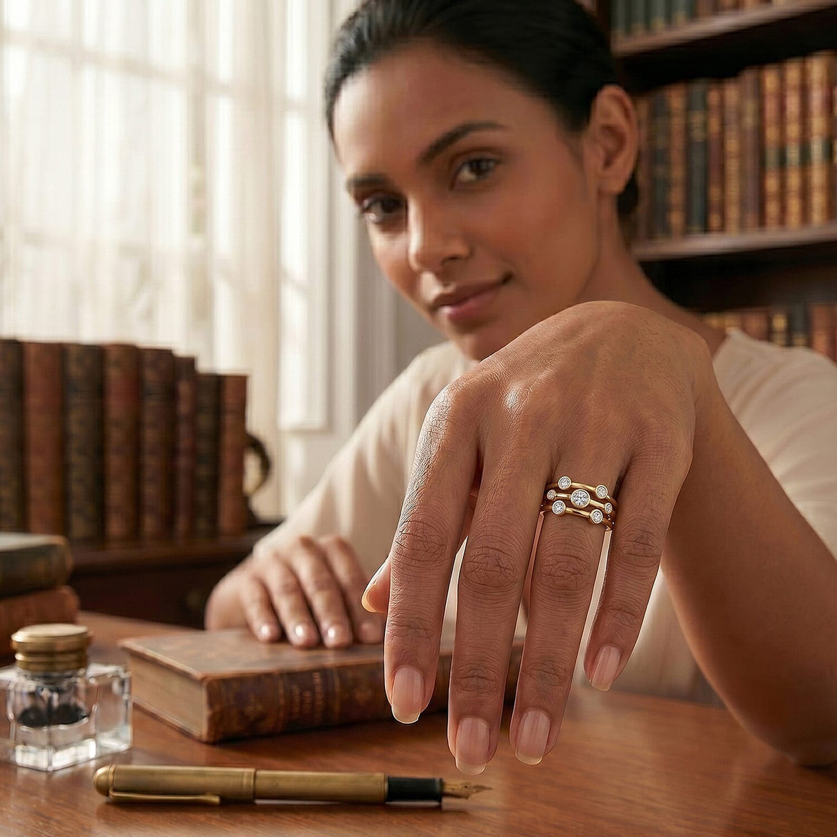 Luxuriant - Lab Grown Diamond (SI/G-H) Bubble Ring in 18K Vermeil Yellow Gold Plated Sterling Silver 0.50 Ct. 8493951 5