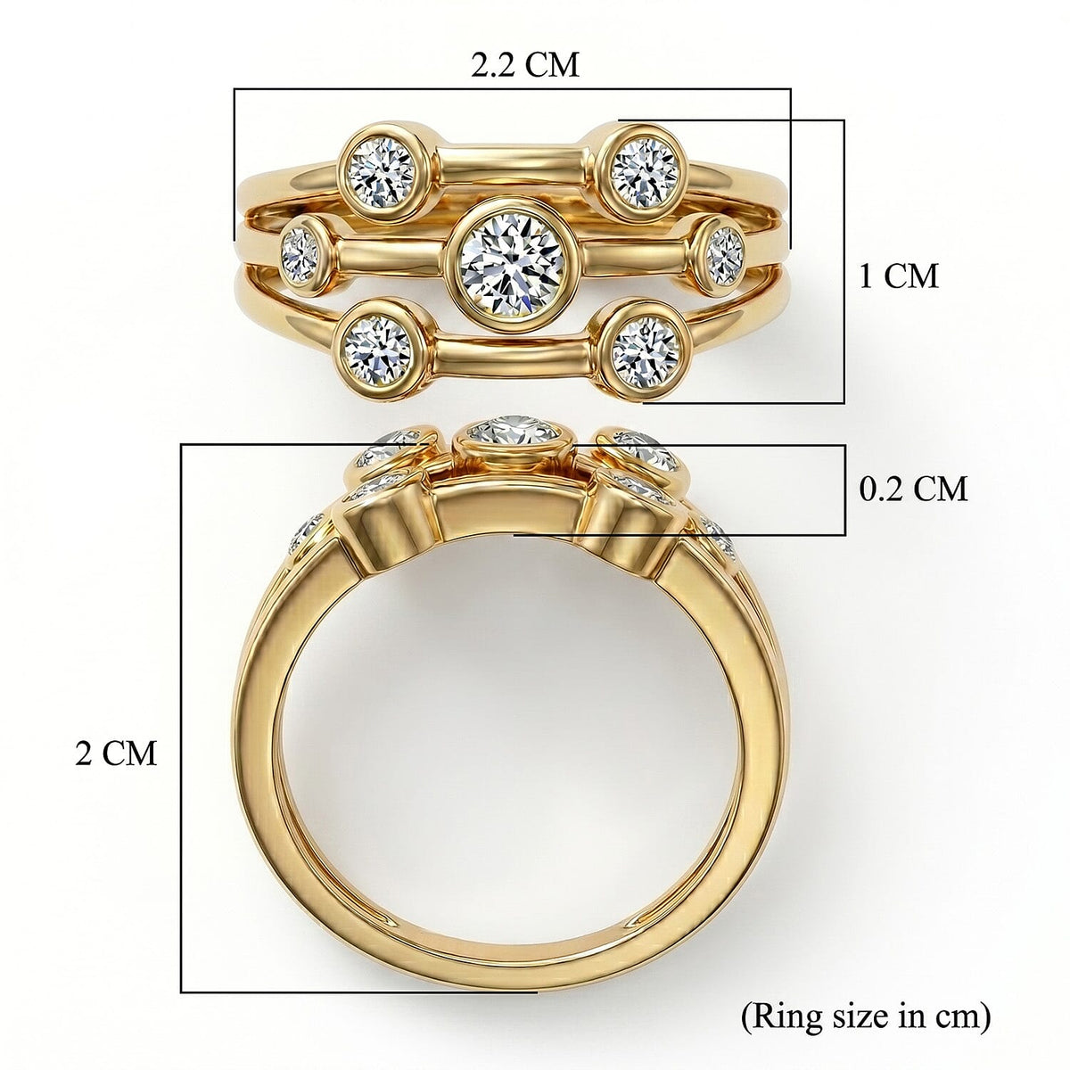 Luxuriant - Lab Grown Diamond (SI/G-H) Bubble Ring in 18K Vermeil Yellow Gold Plated Sterling Silver 0.50 Ct. 8493952 7