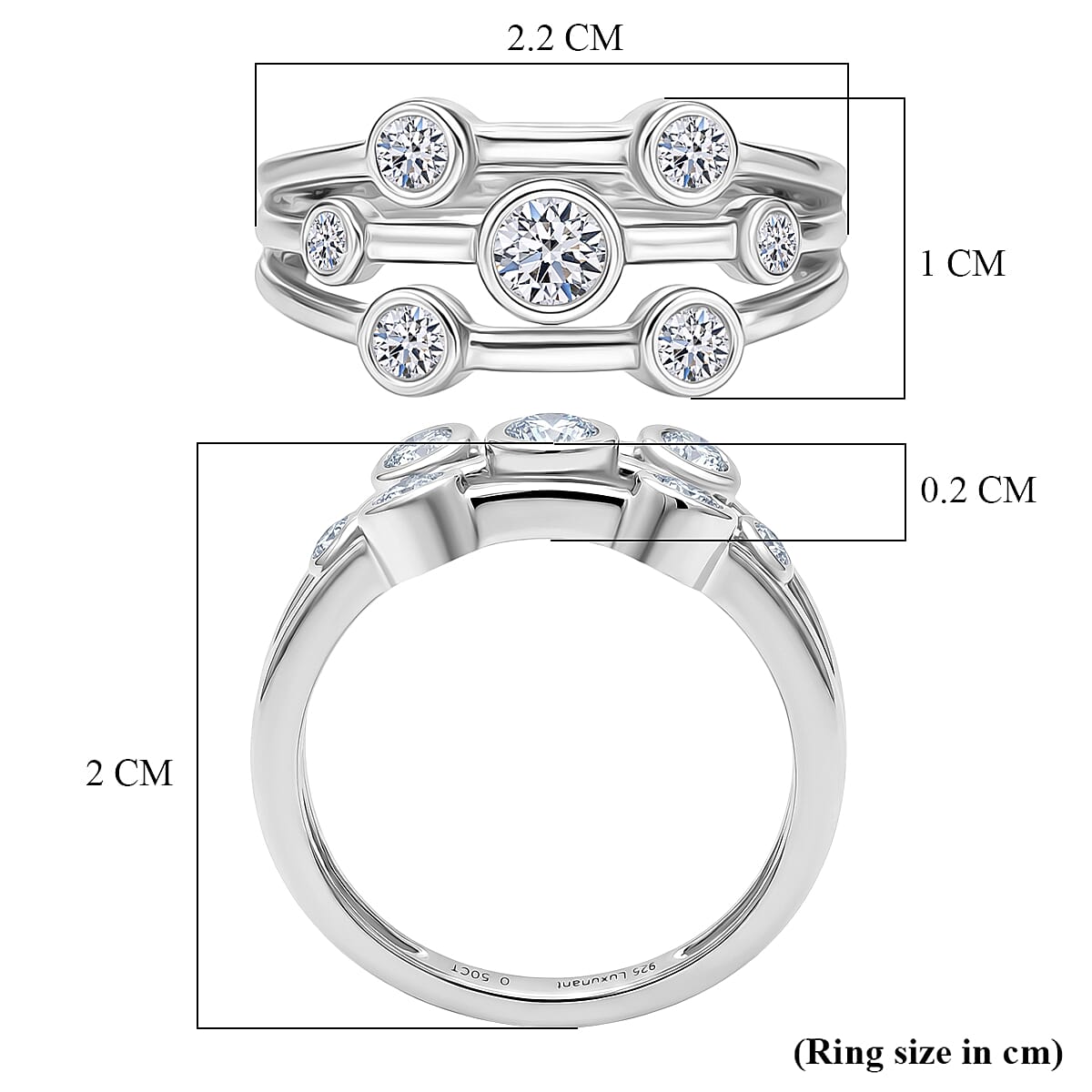 Luxuriant - Lab Grown Diamond (SI/G-H) Bubble Ring in Rhodium Overlay Sterling Silver 0.50 Ct. 8493985 6
