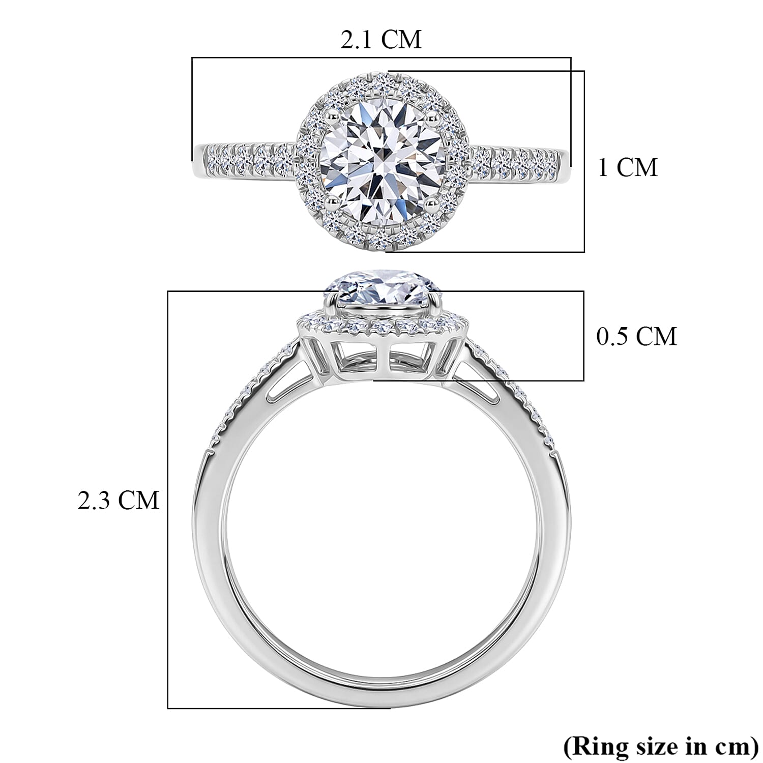 LUXURIANT 1.25 Ct. Lab Grown Diamond Round Cut Halo Ring in Rhodium Overlay Sterling Silver SGL Certified (SI-G-H) 8498584 5