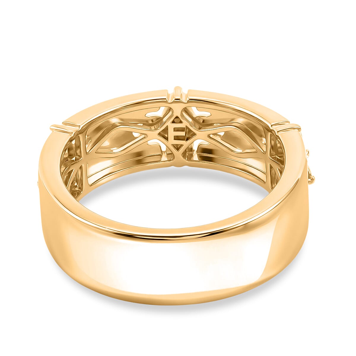 Designer Inspired Natural White Diamond Quatrefoil Band Ring 8499983 5