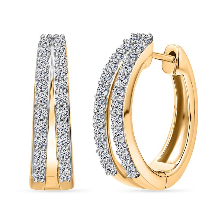 LUXURIANT Lab Grown Diamond Hoop Earring in 18K Vermeil Yellow Gold Platd Sterling Silver 0.48 Ct. (SI-GH) 8500043 1