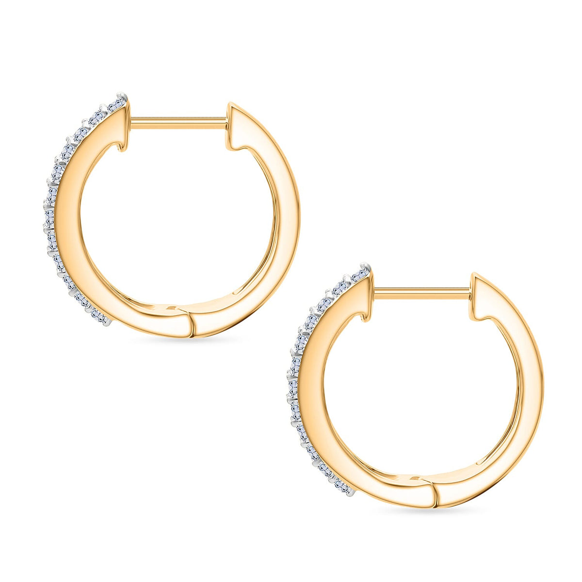 LUXURIANT Lab Grown Diamond Hoop Earring in 18K Vermeil Yellow Gold Platd Sterling Silver 0.48 Ct. (SI-GH) 8500043 6