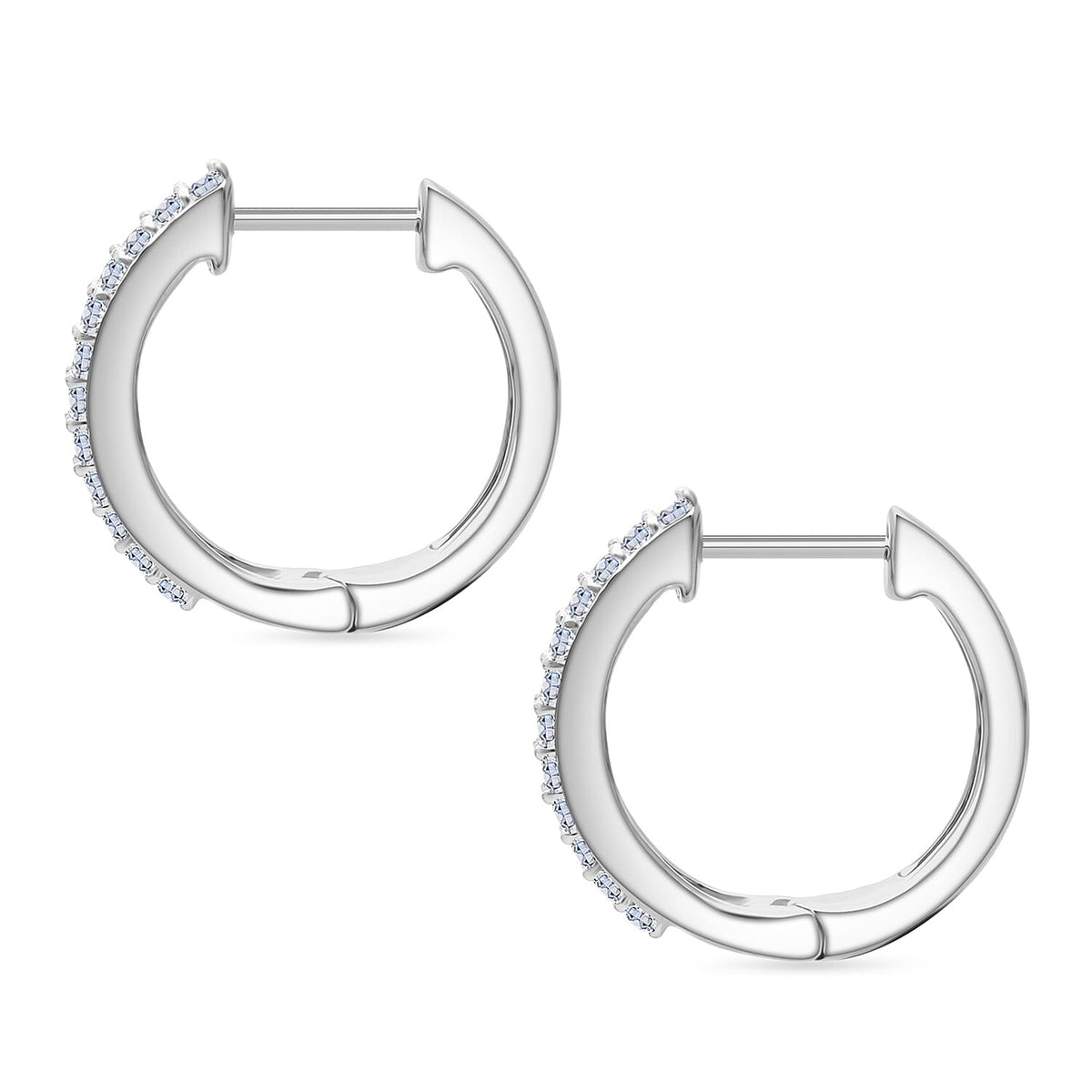 LUXURIANT Lab Grown Diamond Hoop Earring in Rhodium Overlay Sterling Silver 0.48 Ct (SI-GH ) 8500074 6