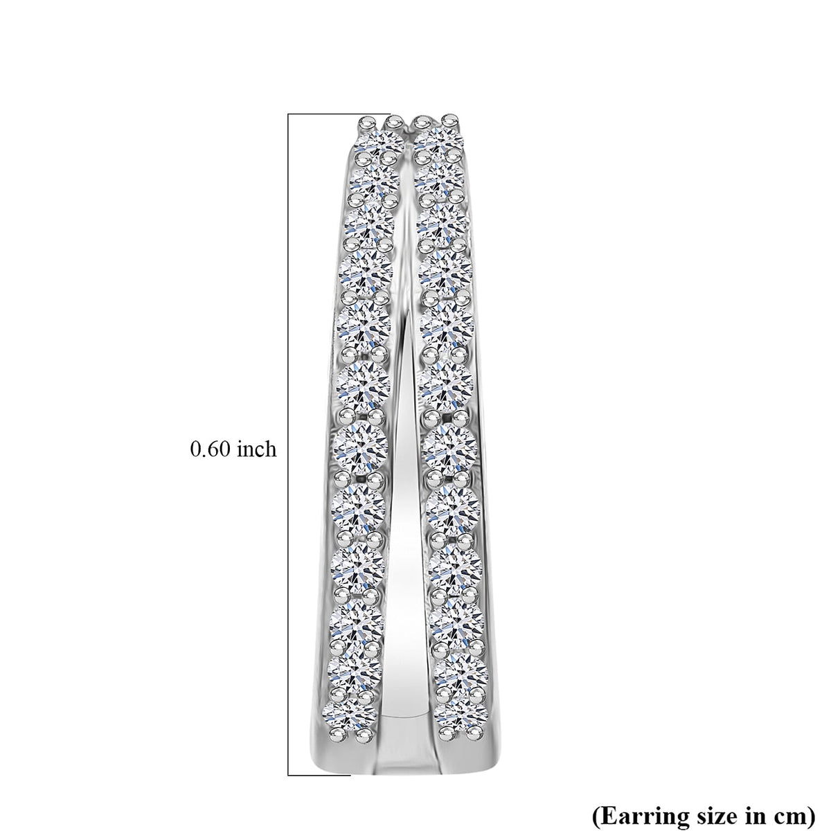 LUXURIANT Lab Grown Diamond Hoop Earring in Rhodium Overlay Sterling Silver 0.48 Ct (SI-GH ) 8500074 7