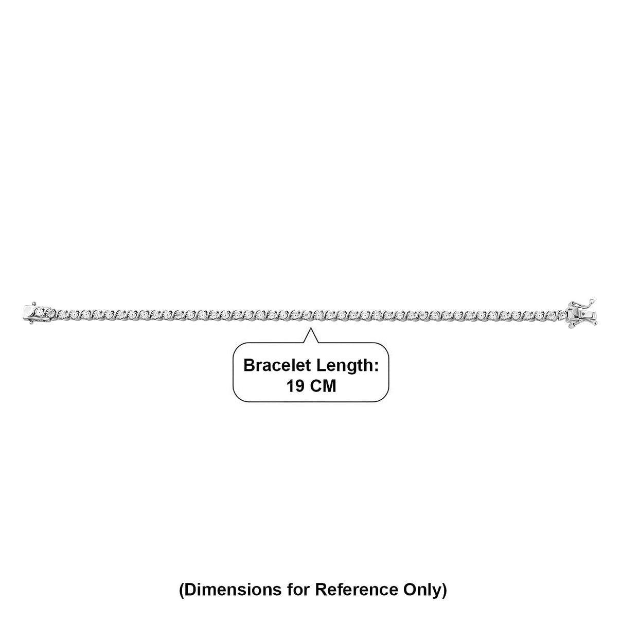 EverTrue Natural White Diamond Tennis Bracelet with GB Lock Box in Platinum Plating 7.5 Inch 8500300 5
