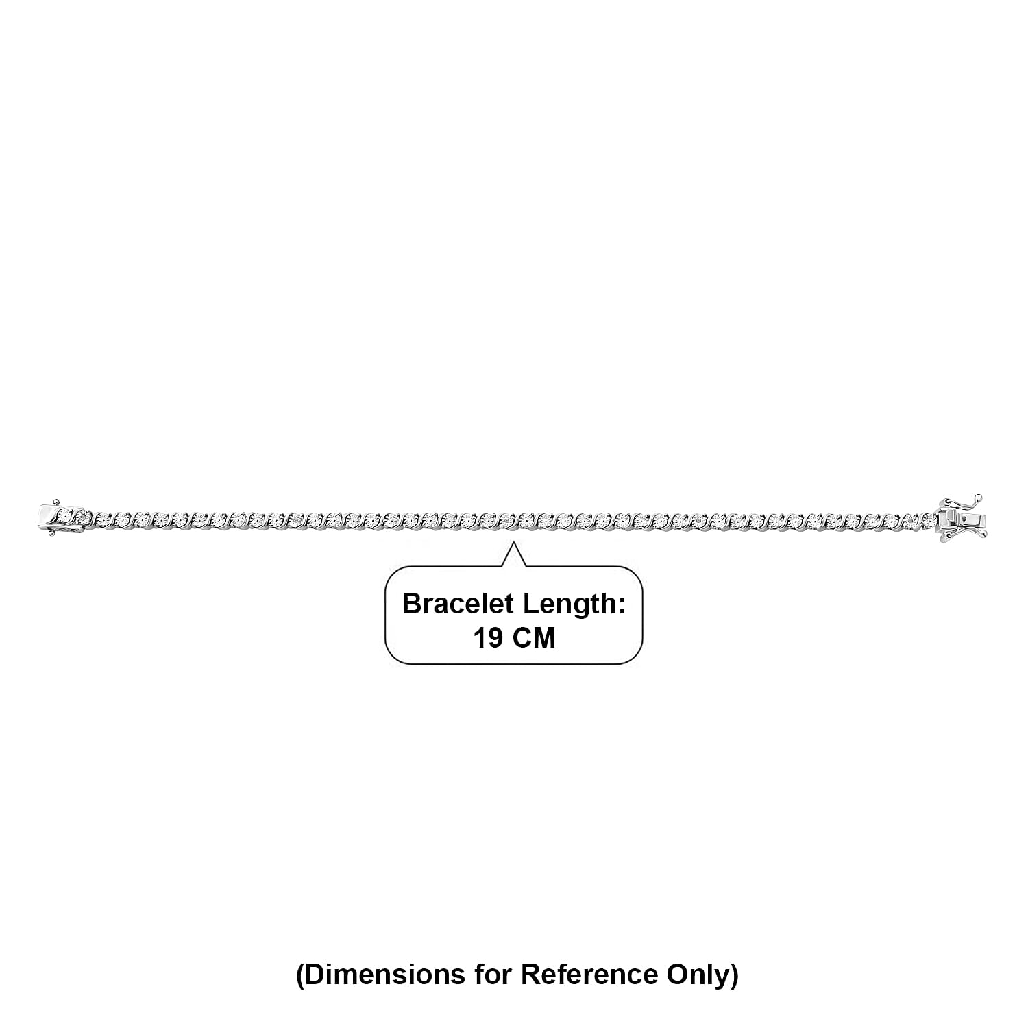 EverTrue Natural White Diamond Tennis Bracelet with GB Lock Box in Platinum Plating 7.5 Inch 8500300 5