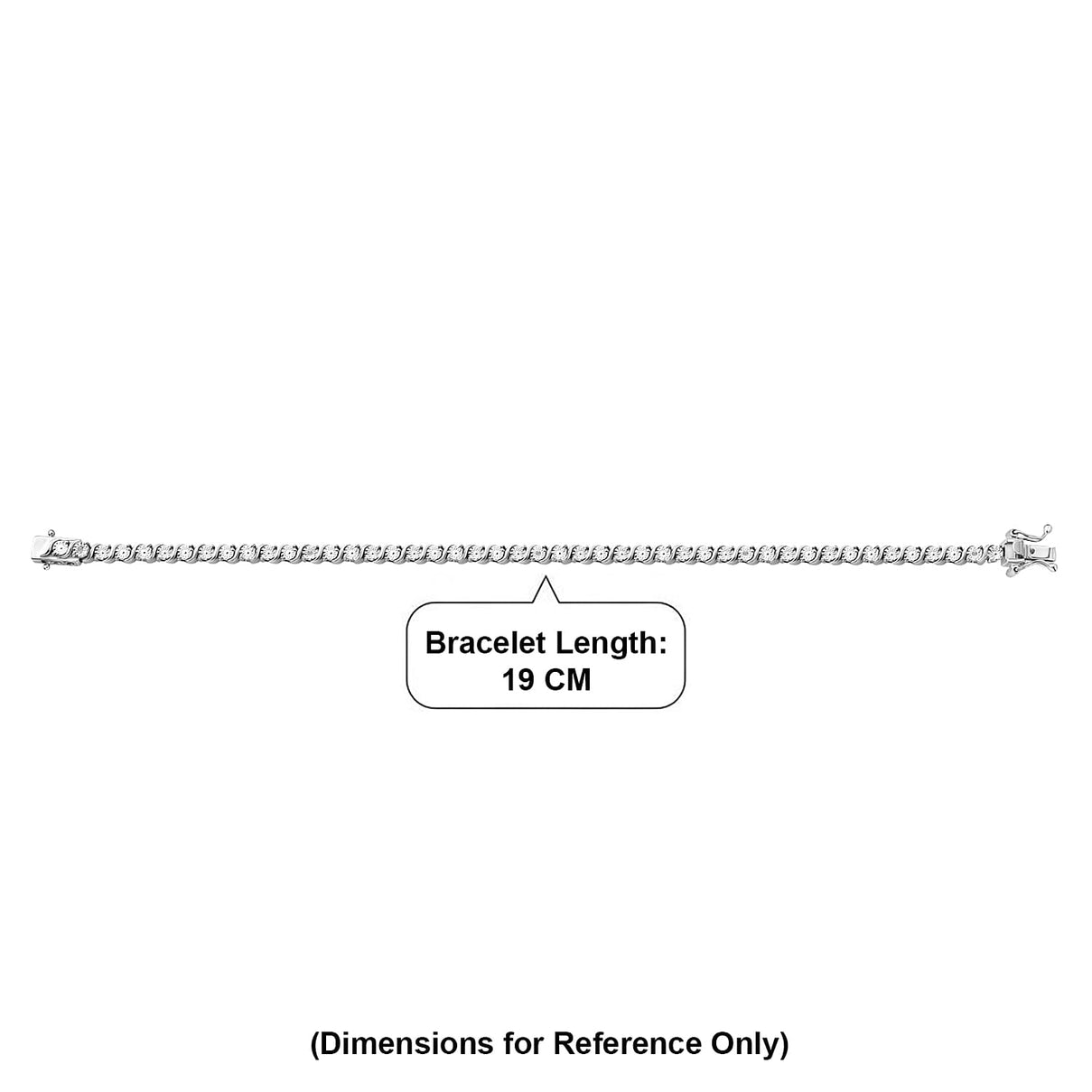 EverTrue Natural White Diamond Tennis Bracelet with GB Lock Box in Platinum Plating 7.5 Inch 8500300 8