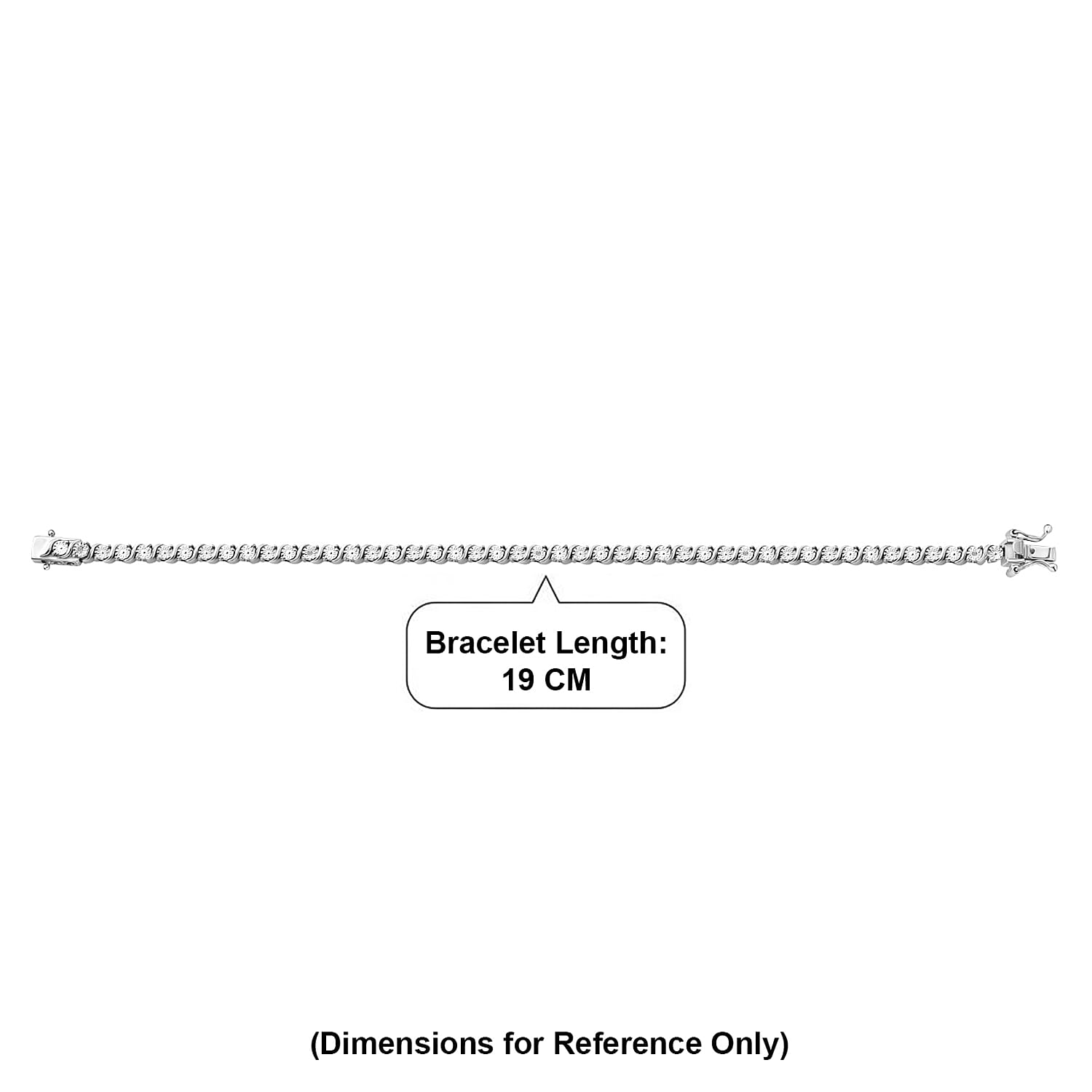 EverTrue Natural White Diamond Tennis Bracelet with GB Lock Box in Platinum Plating 7.5 Inch 8500300 8