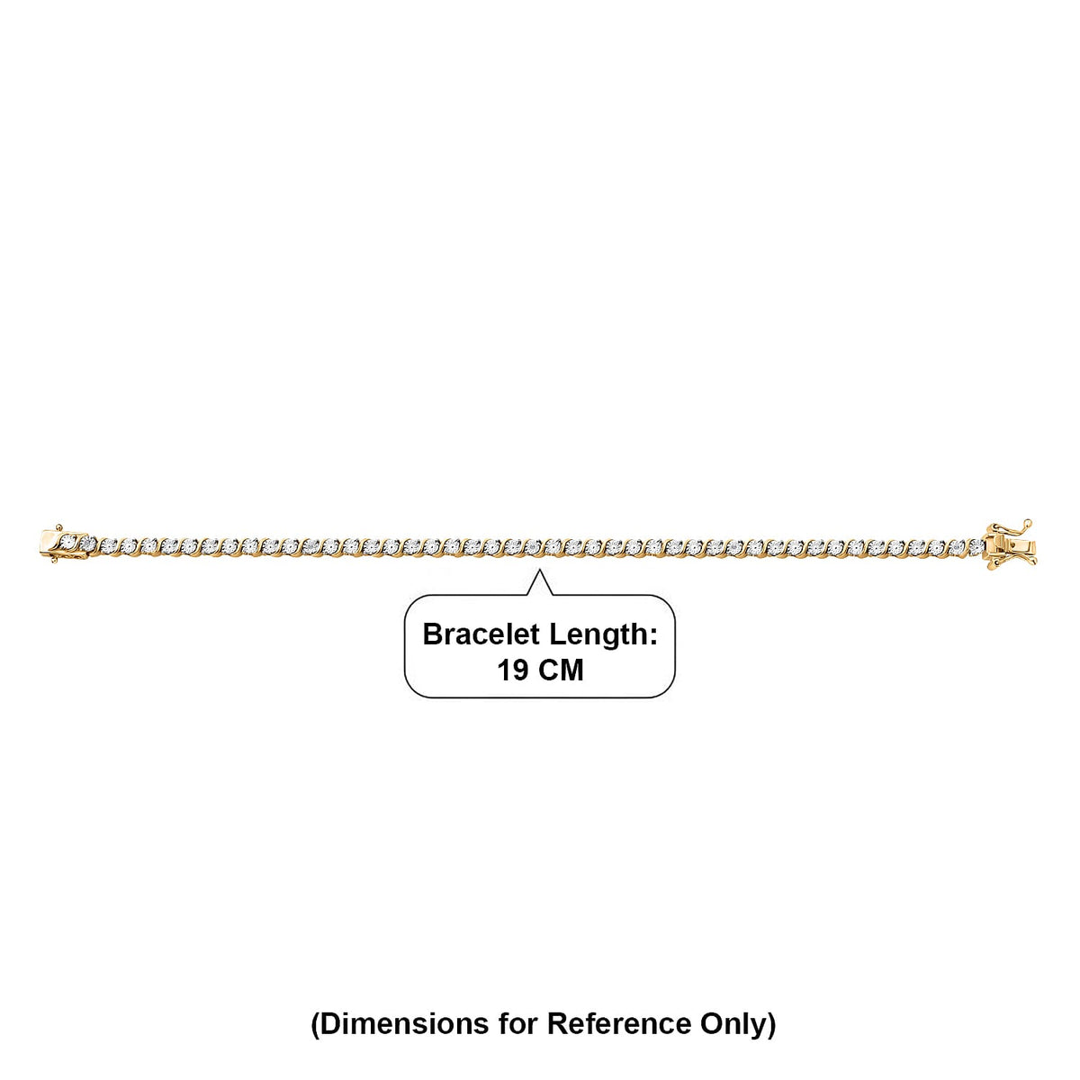 EverTrue Natural White Diamond Tennis Bracelet with GB Lock Box in Yellow Gold Plating 7.5 Inch V32602706 5