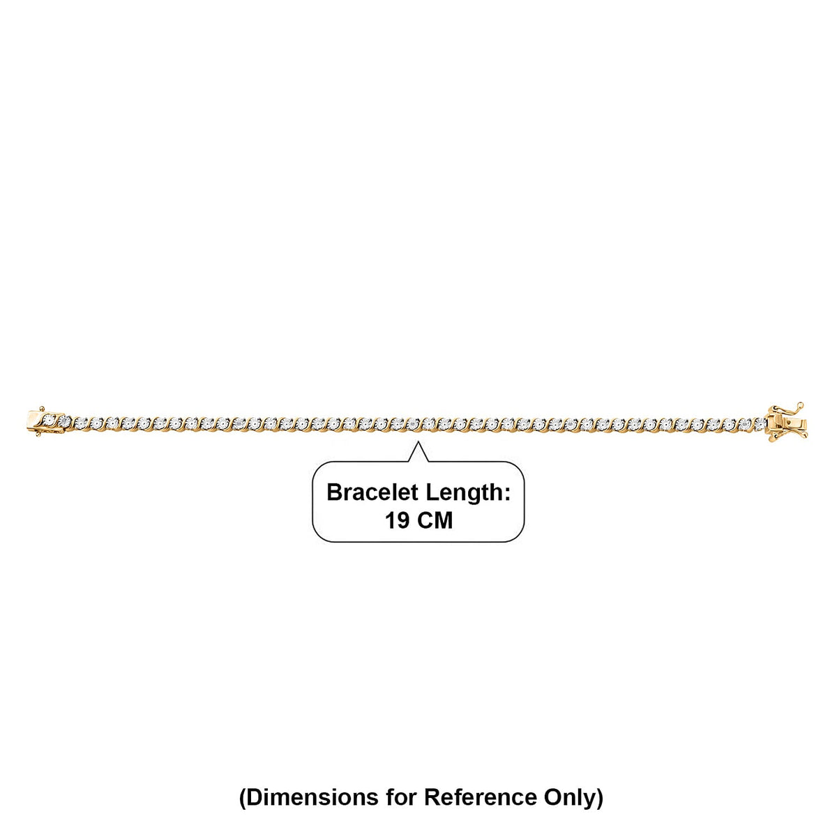 EverTrue Natural White Diamond Tennis Bracelet with GB Lock Box in Yellow Gold Plating 7.5 Inch V32602706 8