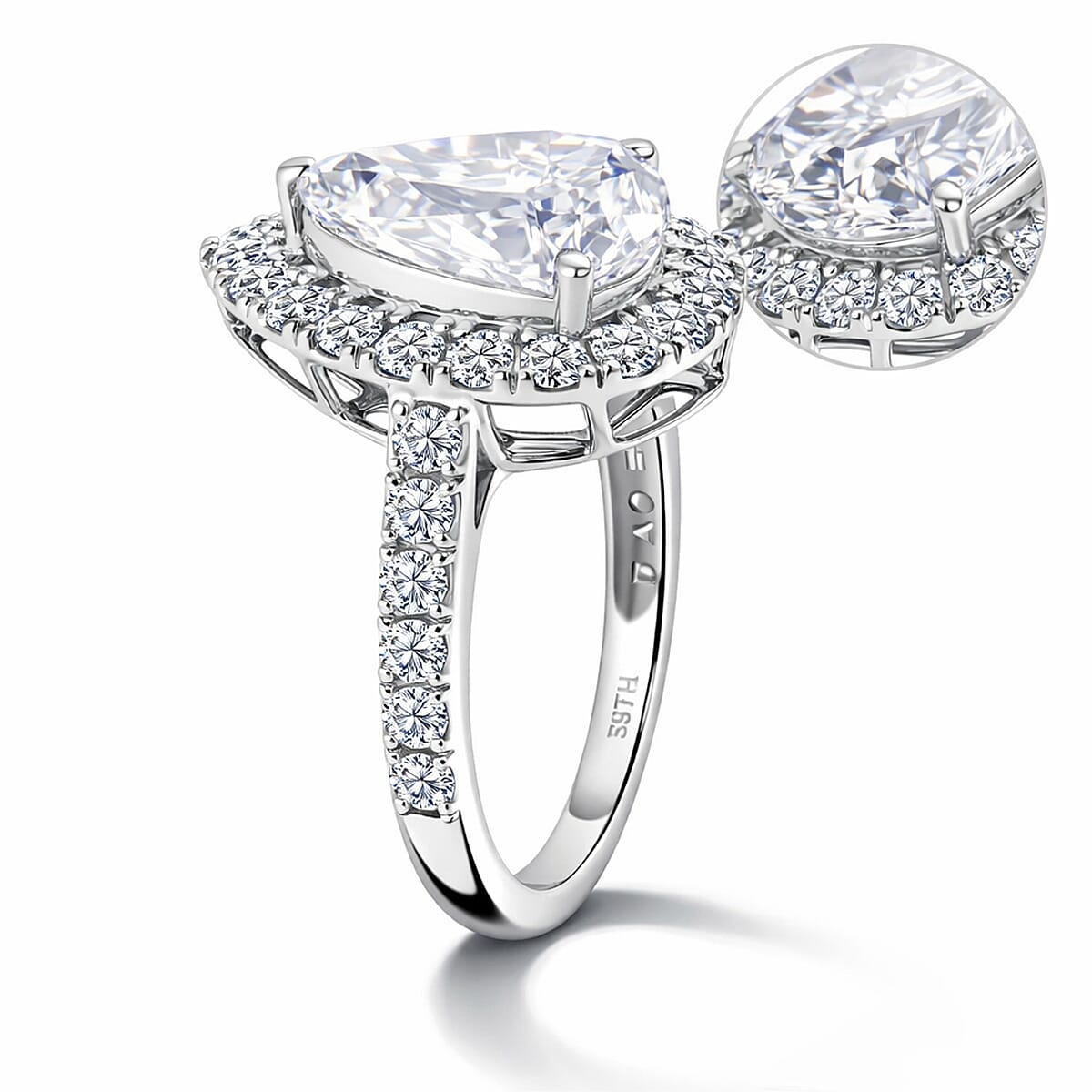 LUXURIANT 5 Ct. Lab Grown Diamond Halo Ring in 950 Platinum IGI Certified (VS-E-F) 8500970 5