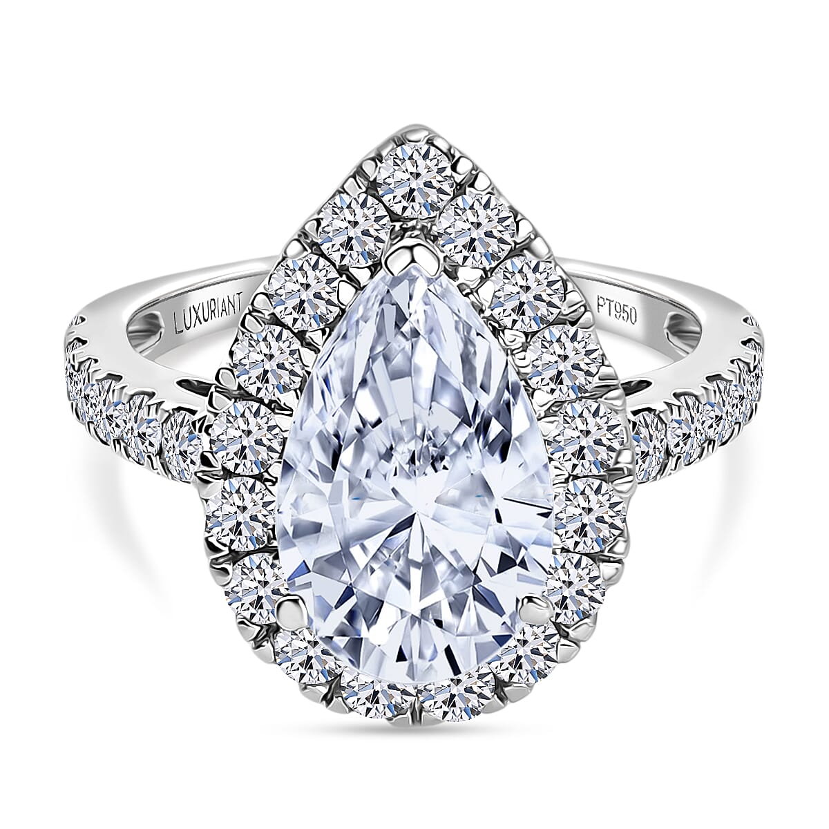 LUXURIANT 5 Ct. Lab Grown Diamond Halo Ring in 950 Platinum IGI Certified (VS-E-F) 8500971 0