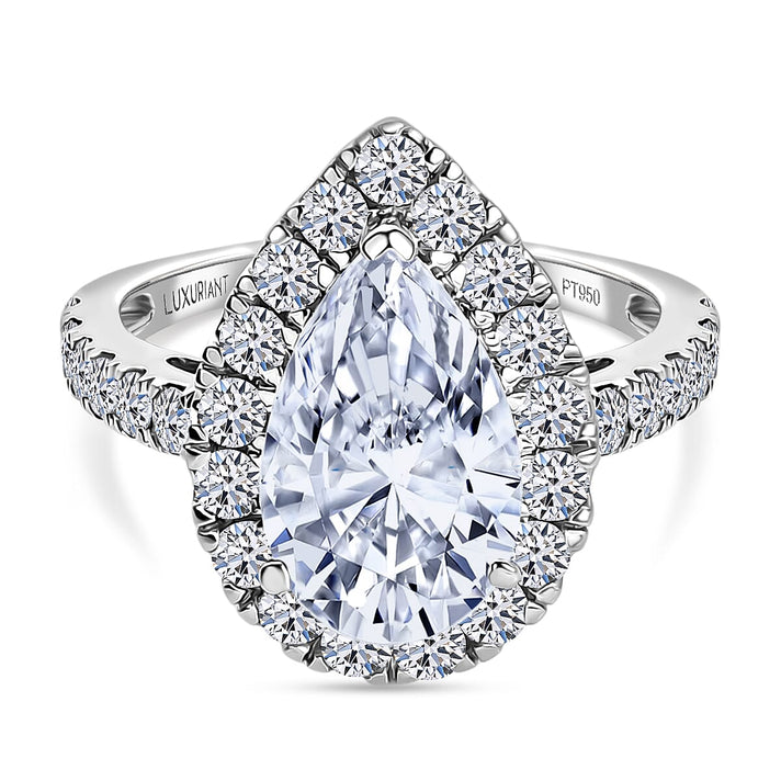 LUXURIANT 5 Ct. Lab Grown Diamond Halo Ring in 950 Platinum IGI Certified (VS-E-F) 8500971 1