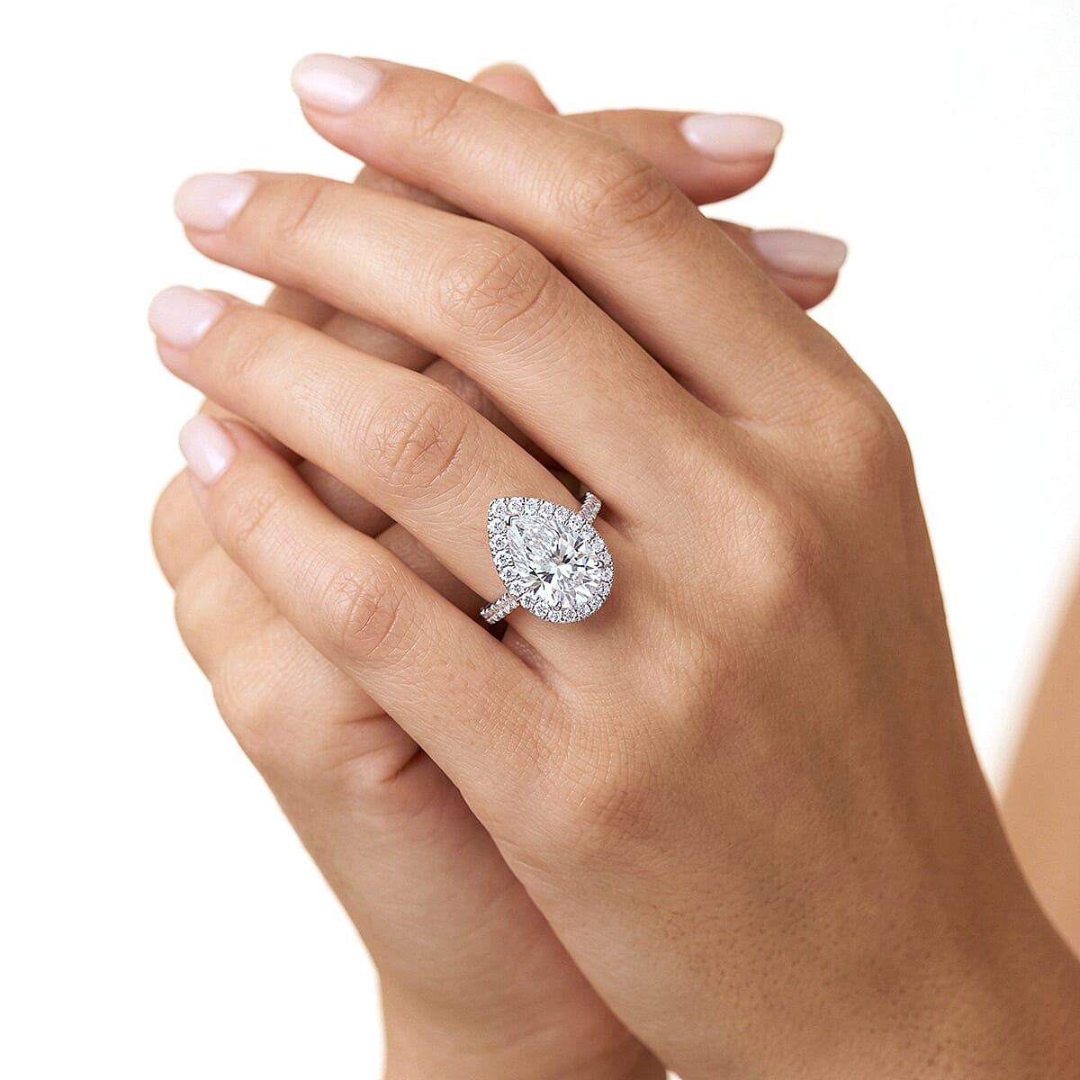 LUXURIANT 5 Ct. Lab Grown Diamond Halo Ring in 950 Platinum IGI Certified (VS-E-F) 8500971 3