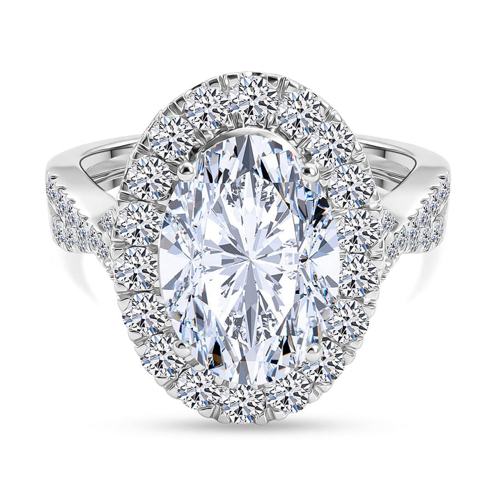 LUXURIANT 5 Ct. Lab Grown Diamond Halo Ring in 950 Platinum SGL Certified (VS-E-F) 8501048 1