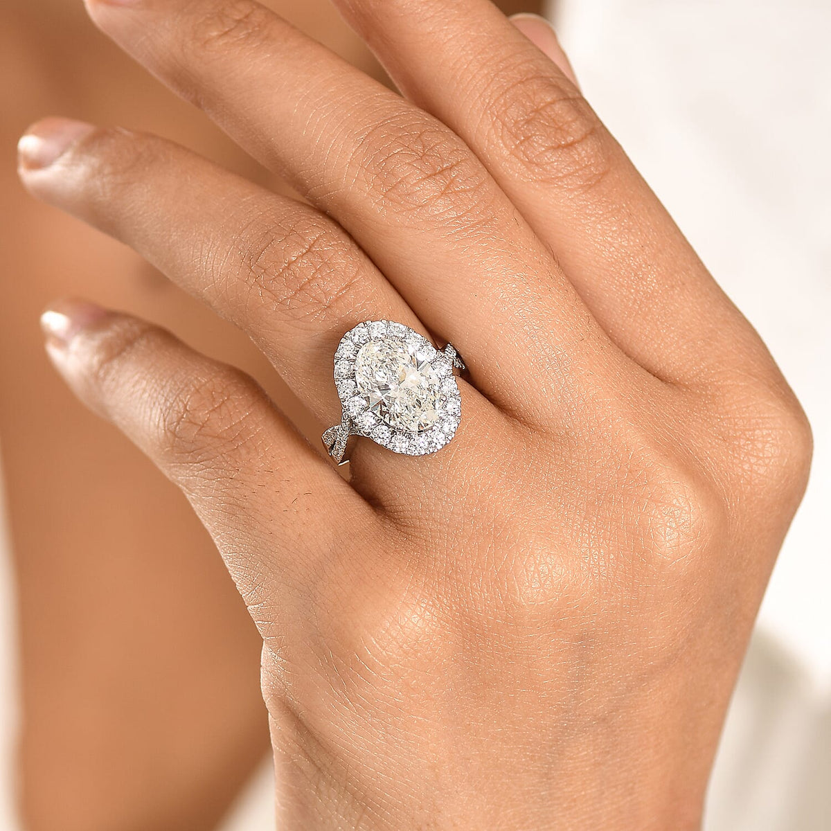 LUXURIANT 5 Ct. Lab Grown Diamond Halo Ring in 950 Platinum SGL Certified (VS-E-F) 8501048 2