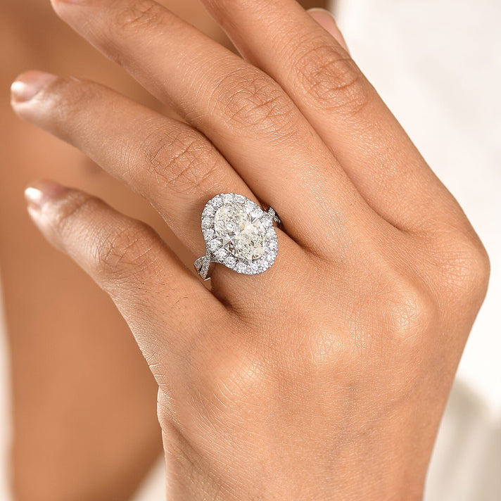 LUXURIANT 5 Ct. Lab Grown Diamond Halo Ring in 950 Platinum SGL Certified (VS-E-F) 8501048 2