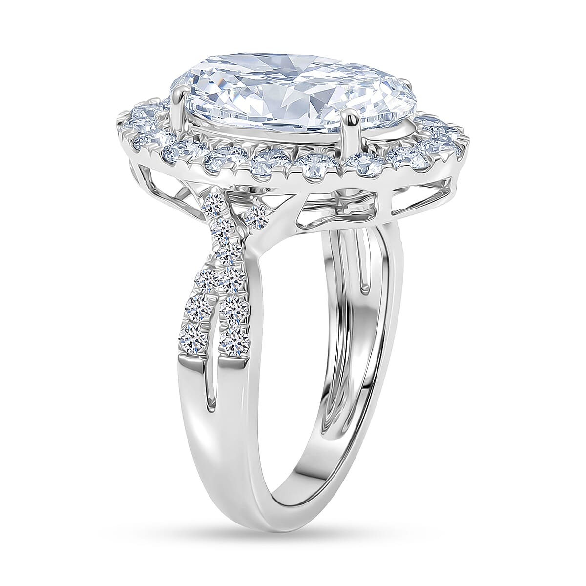 LUXURIANT 5 Ct. Lab Grown Diamond Halo Ring in 950 Platinum SGL Certified (VS-E-F) 8501048 4
